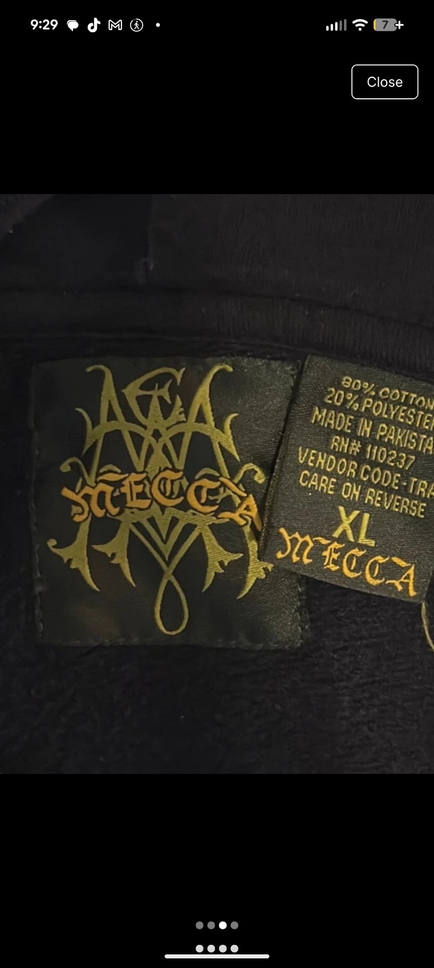 Mecca Skull Zip Up Hoodie Size XL Black Y2K 4