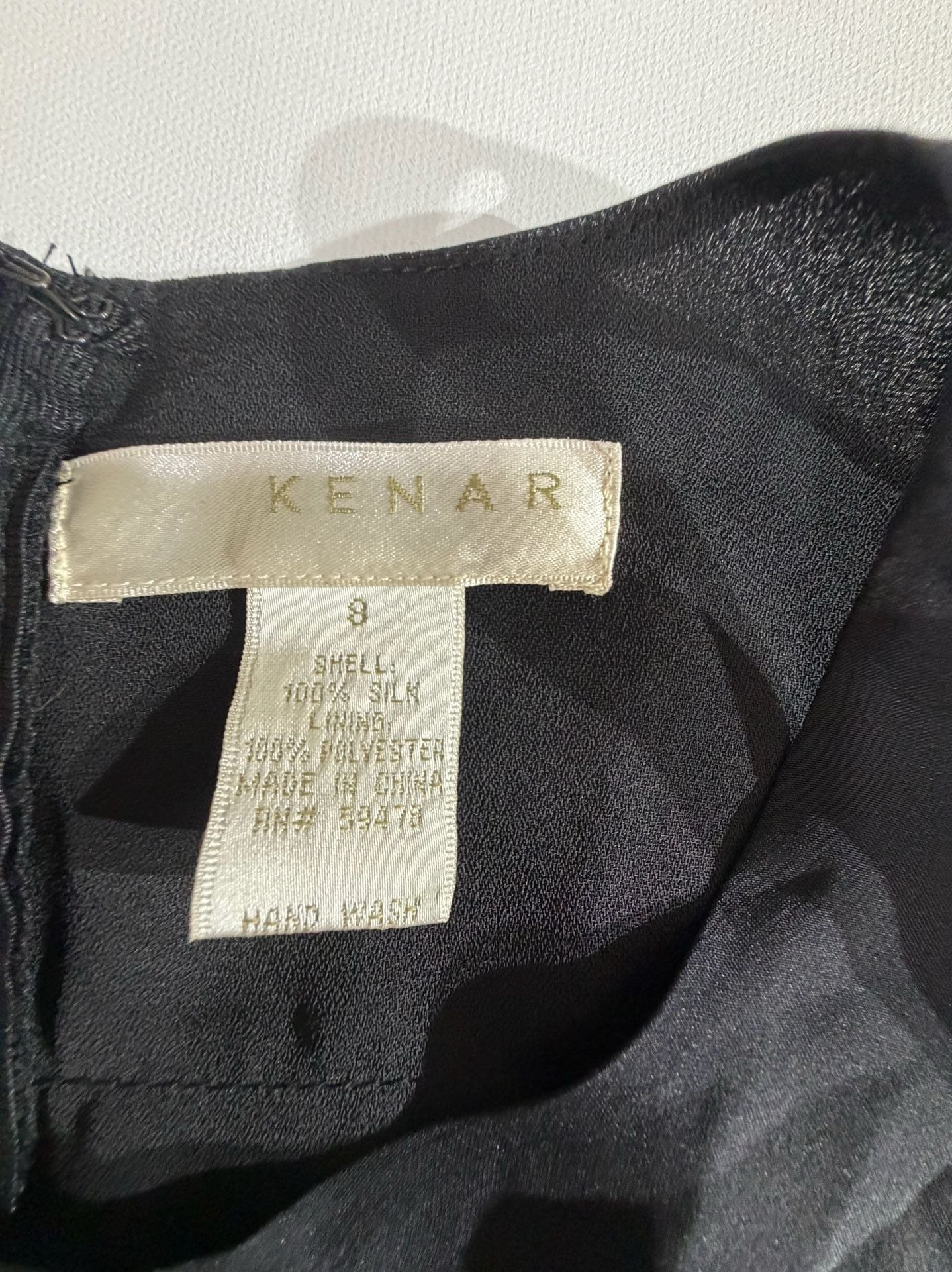 Kenar Black 100% Silk Tiered Ruffle Sleeveless Mini Dress Size 8 3