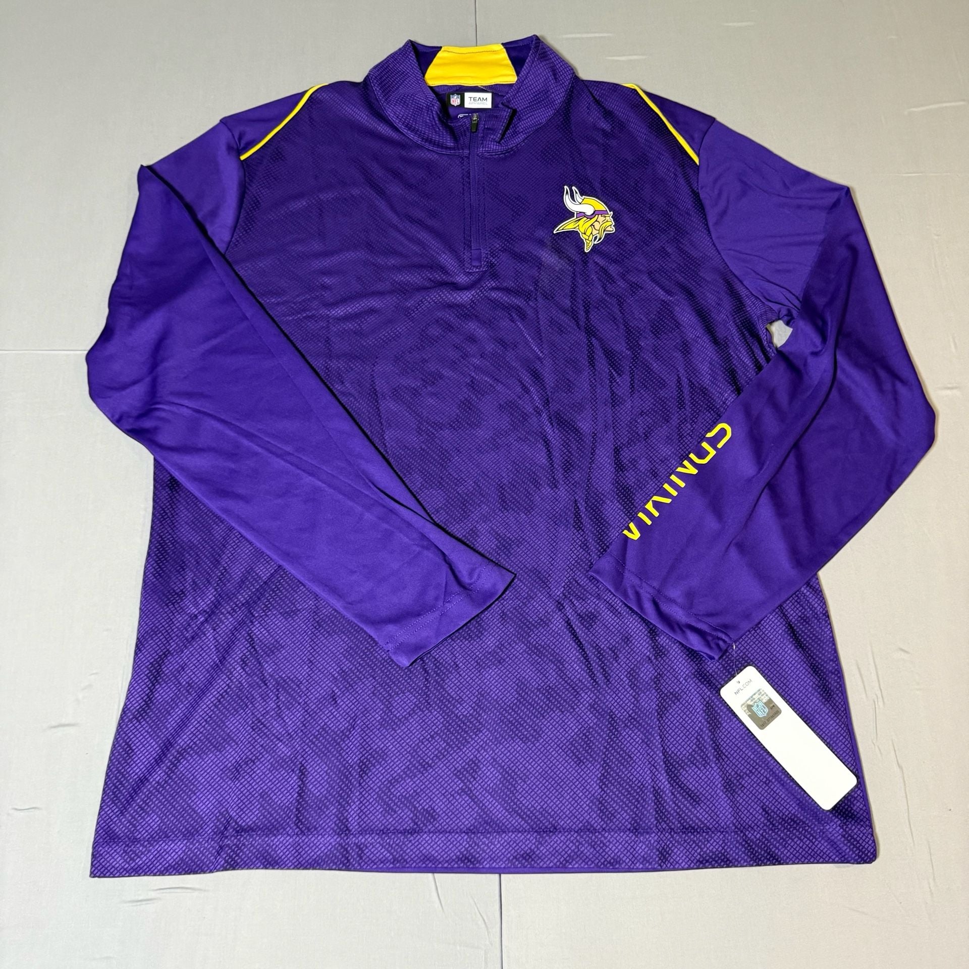 Minnesota Vikings Antigua Content Quarter-Zip Pullover Top - Purple/Gold, 2