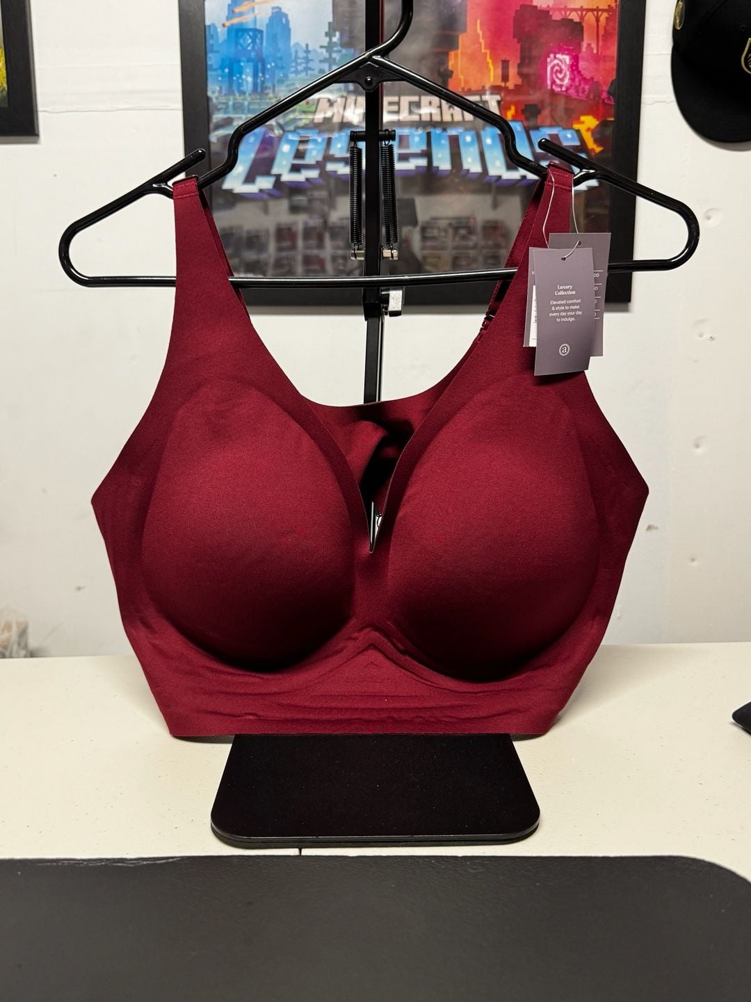WU63 XXL Auden Luxury Collection Luxe Stretch Unlined Long Line Bralette Red NWT 2