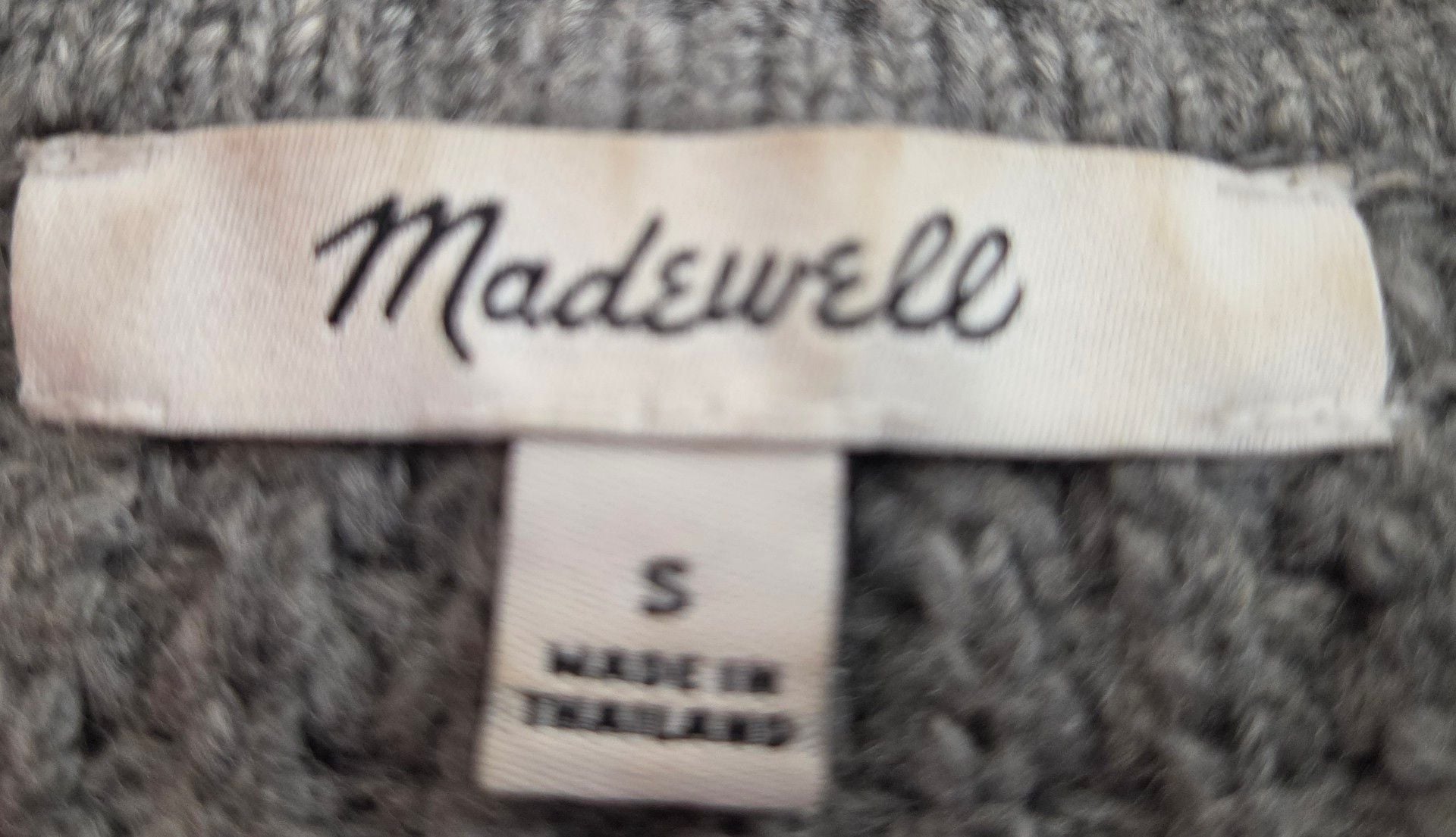 Madewell Waffle Knit Polo Sweater Size S Gray Cotton Blend 4