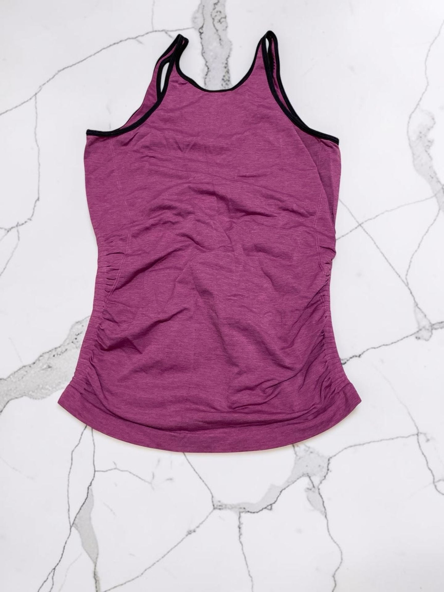 Lululemon In The Flow Tank 6 Regal Plum Purple Top Ruched Scoop Back 3