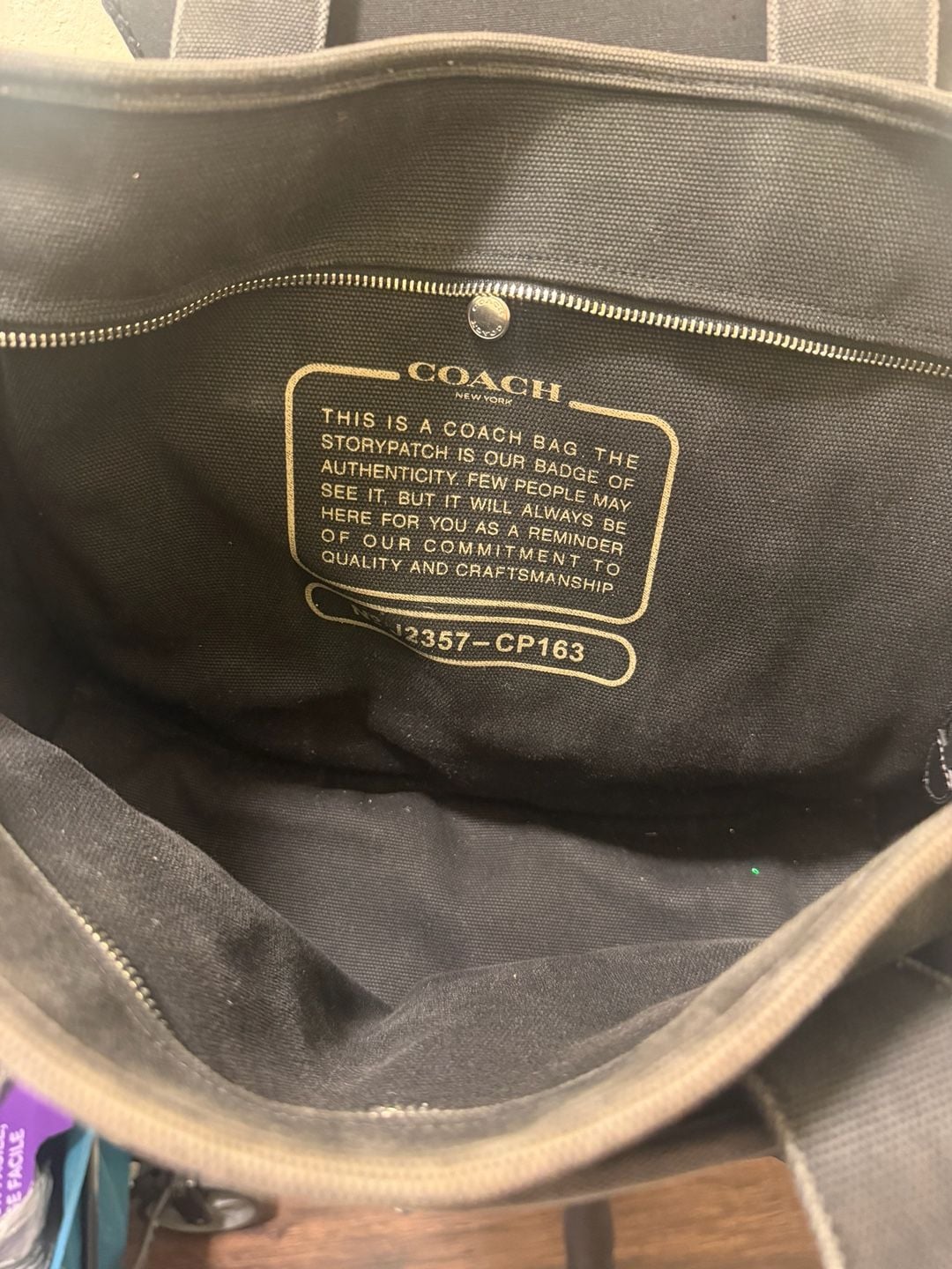 Coach Cargo Tote Black 5