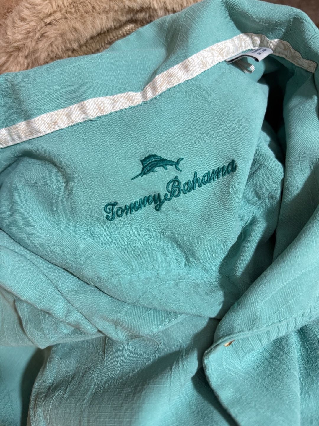 Tommy Bahama Silk Camp Shirt Blue men’s size XXL 8