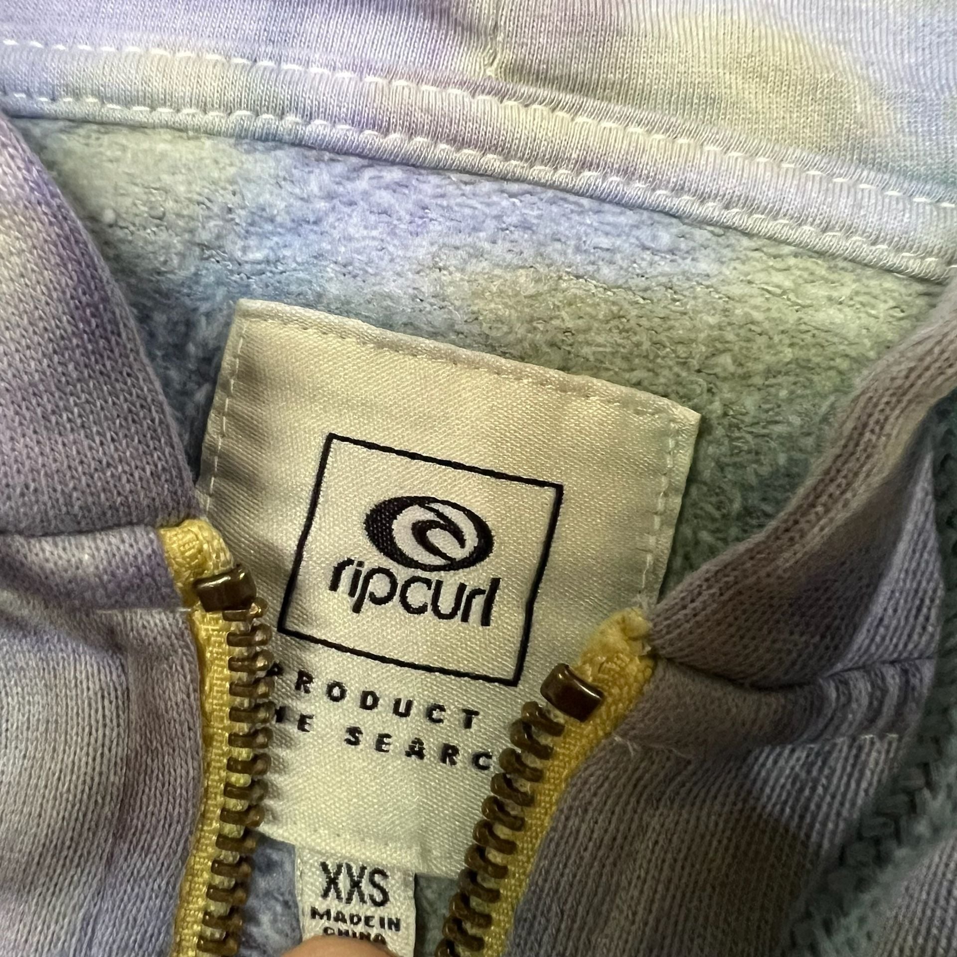 Rip Curl Tie Dye Zip Up Hoodie Size XXS Pastel Y2K Style Crop top Jacket Surf 6