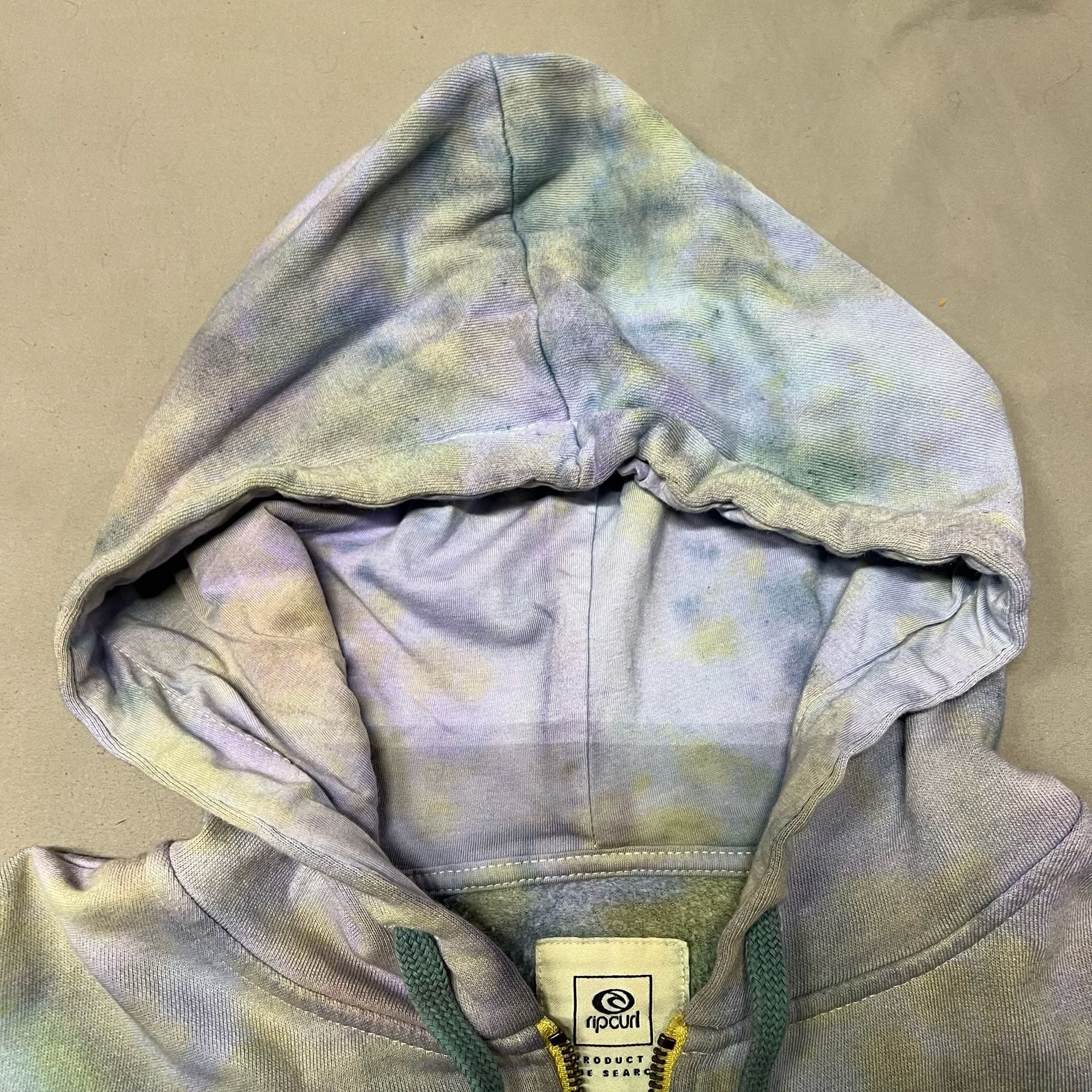 Rip Curl Tie Dye Zip Up Hoodie Size XXS Pastel Y2K Style Crop top Jacket Surf 7