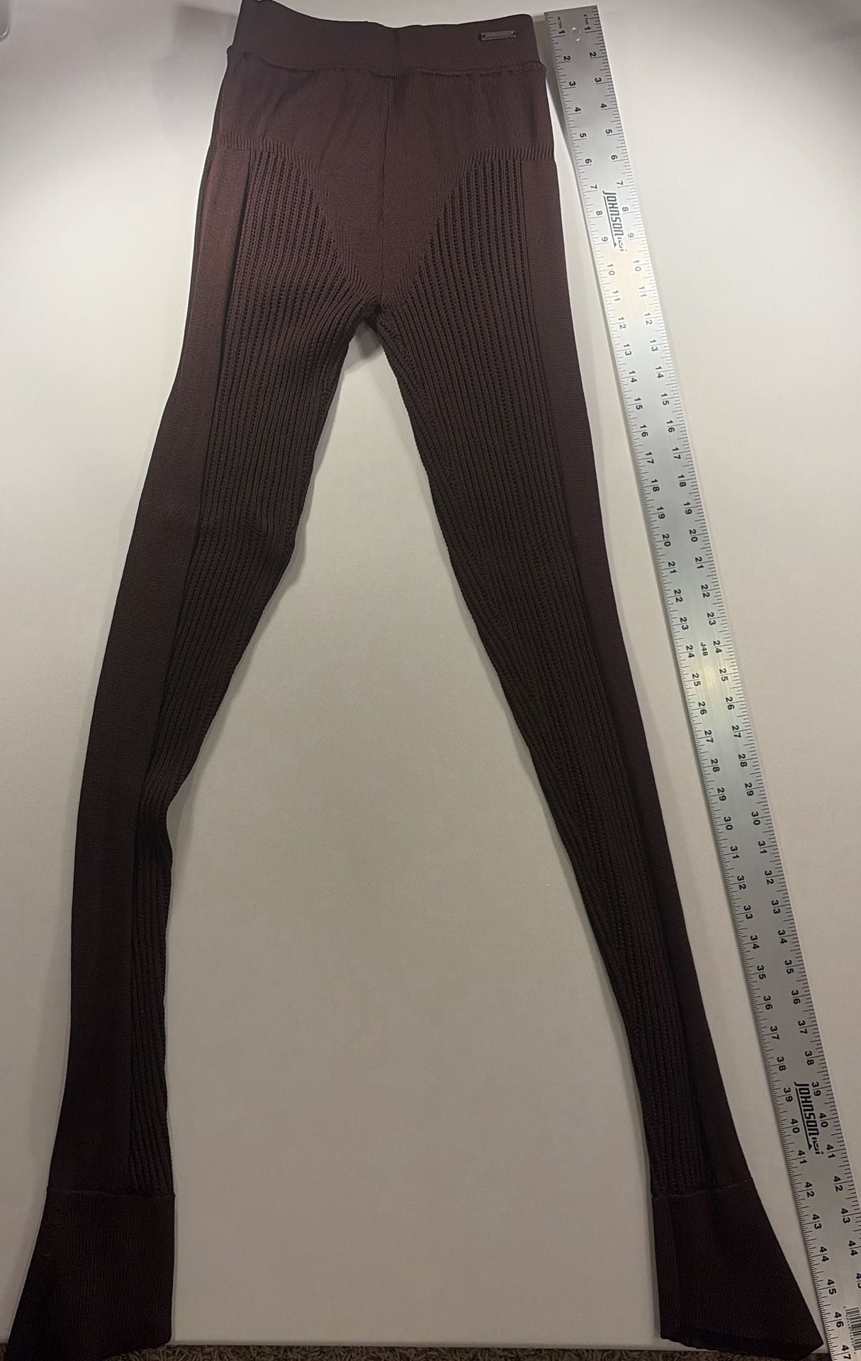 Maniere De Voir Knit Set Top Leggings Size L Chocolate Brown 2