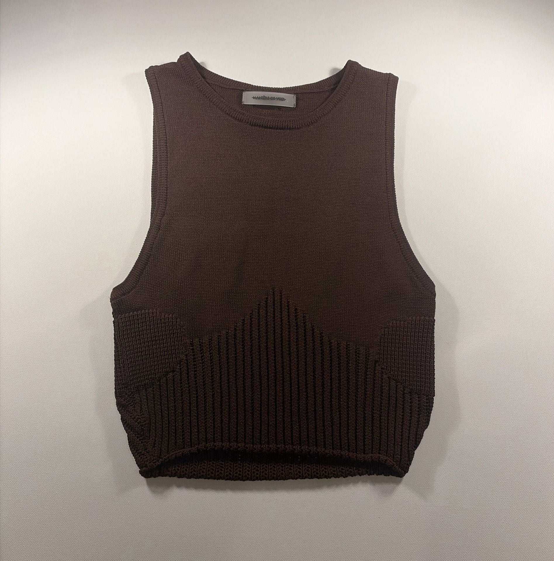 Maniere De Voir Knit Set Top Leggings Size L Chocolate Brown 4