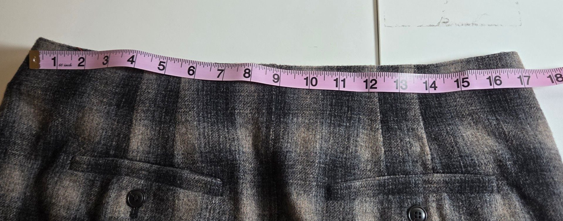 Madewell Buckle-Belt Wrap Mini Skirt Size 12 Plaid Wool 8