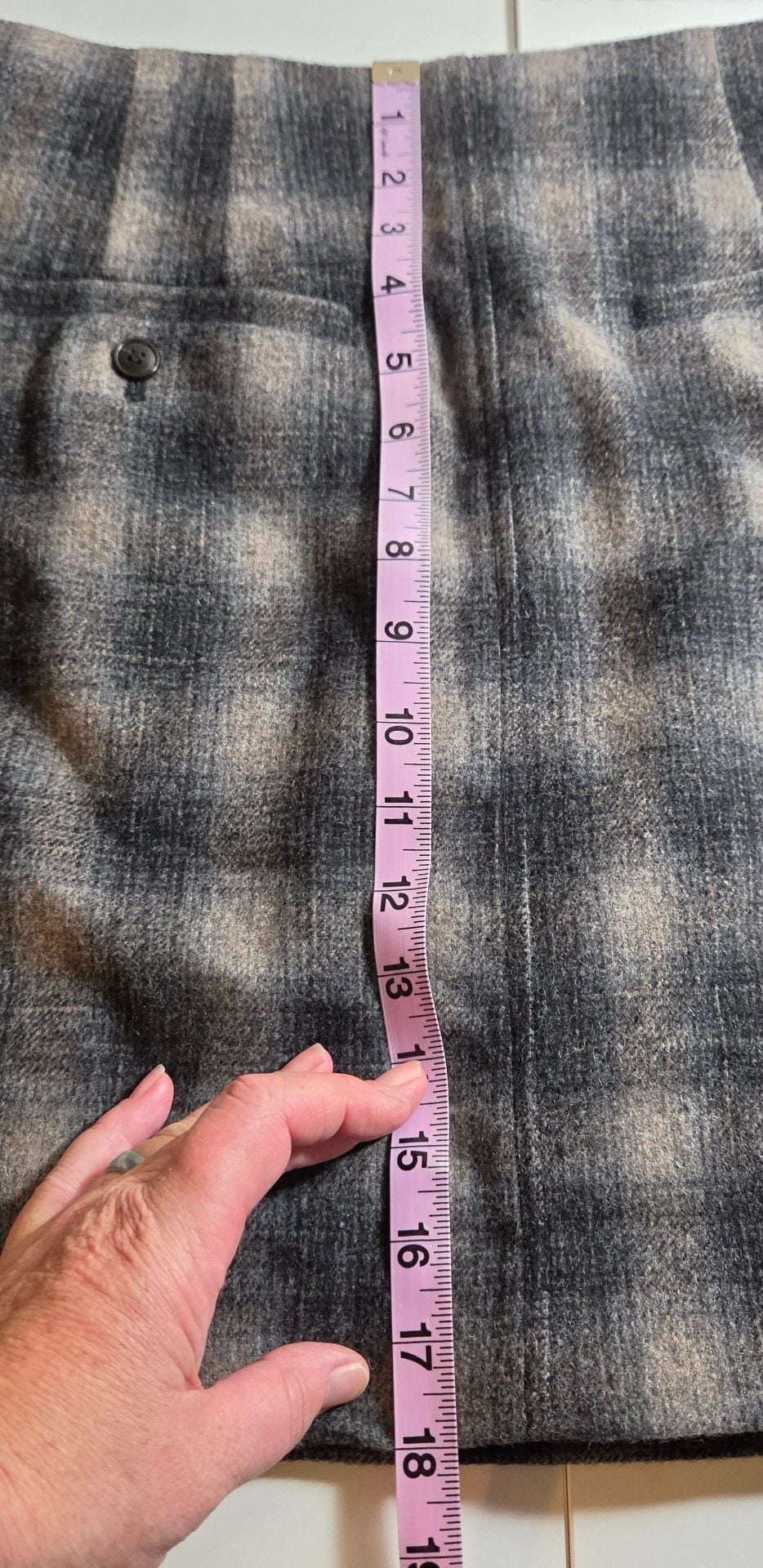 Madewell Buckle-Belt Wrap Mini Skirt Size 12 Plaid Wool 6
