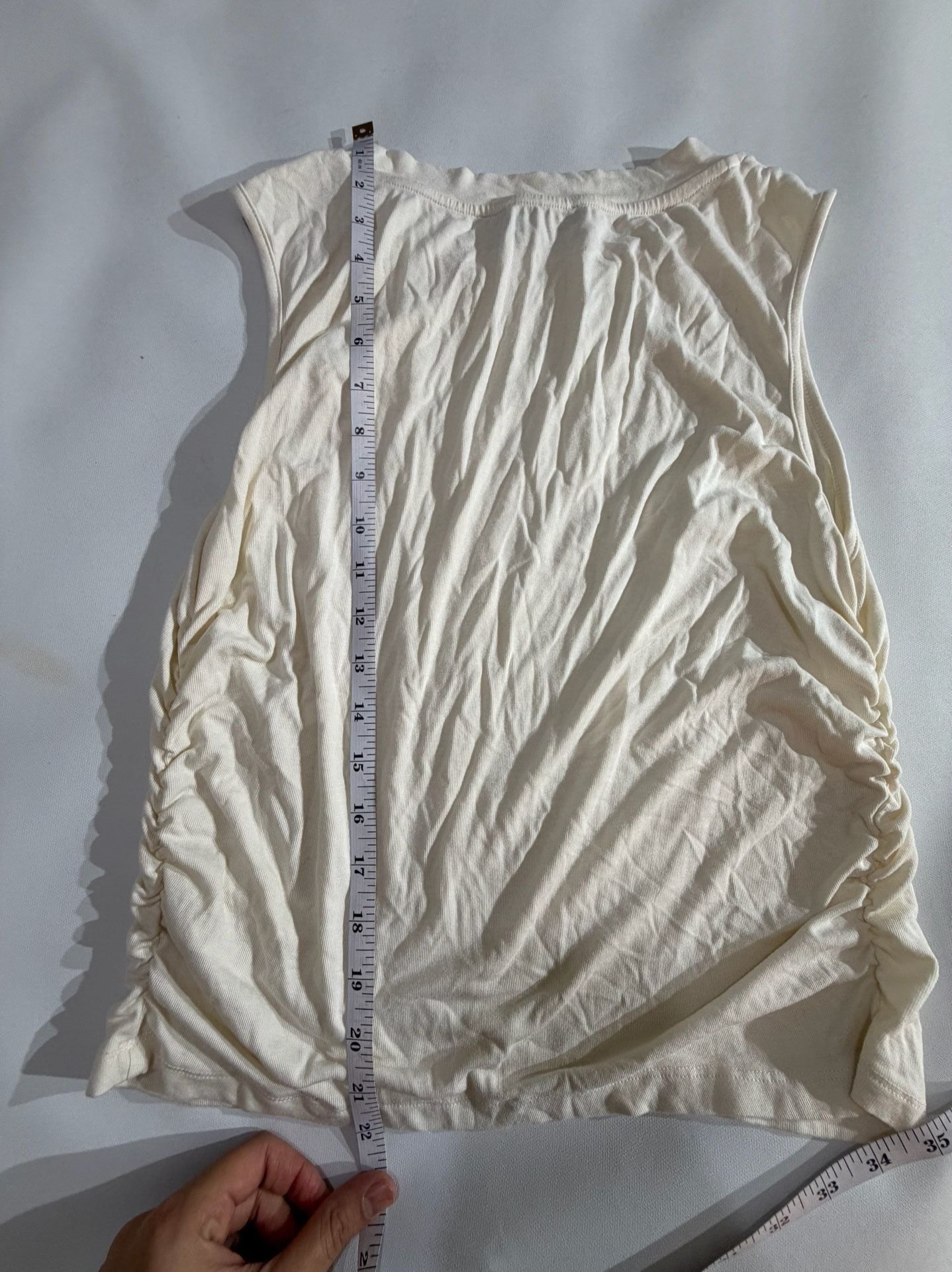CIDER Off White Ribbed High Neck Sleeveless Tank Top Size 1XL 5