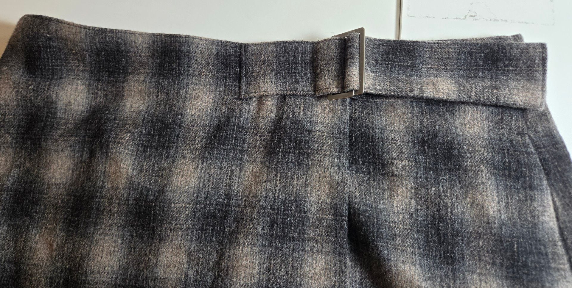 Madewell Buckle-Belt Wrap Mini Skirt Size 12 Plaid Wool 7