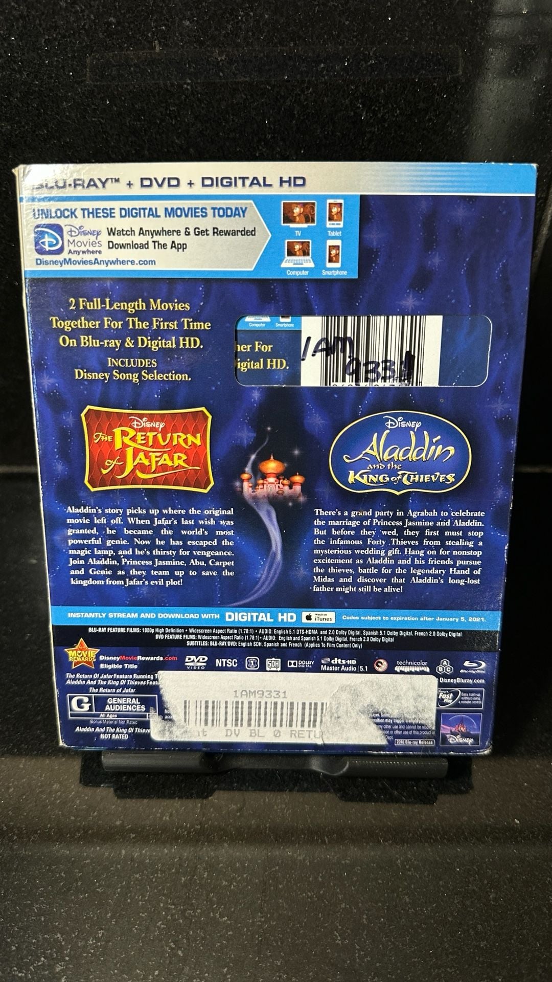Disney Aladdin And The King Of Thieves Return Of Jafar Blu-Ray & DVD 2