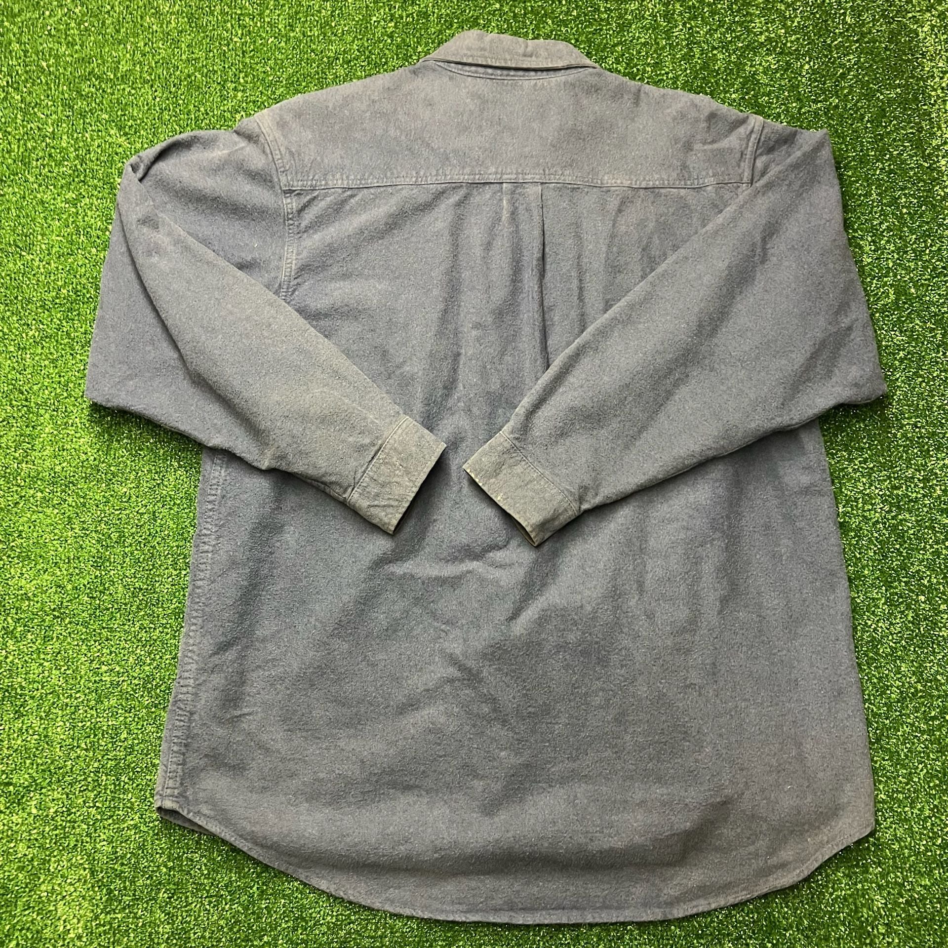 Field & Stream Heavyweight Chamois Flannel Shirt Blue Long Sleeve 11