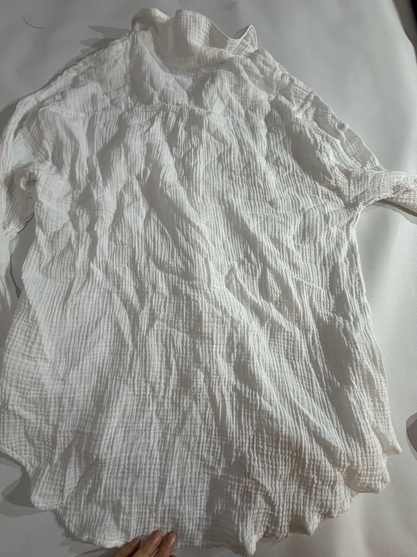 Shade & Shore White Gauze Cotton Button Down Shirt M 8