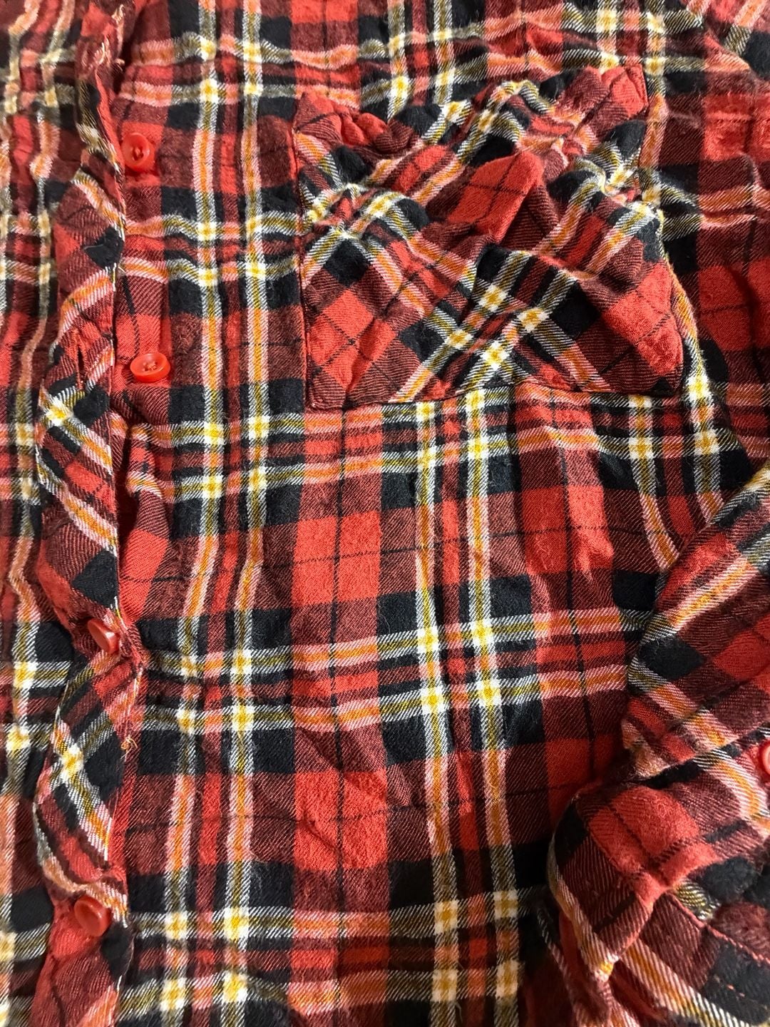 Time and Tru Red Plaid Button Up Flannel Shirt Size XL 16-18 3