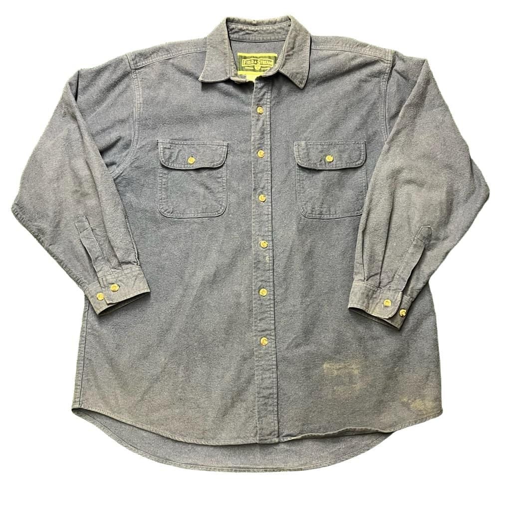 Field & Stream Heavyweight Chamois Flannel Shirt Blue Long Sleeve 2