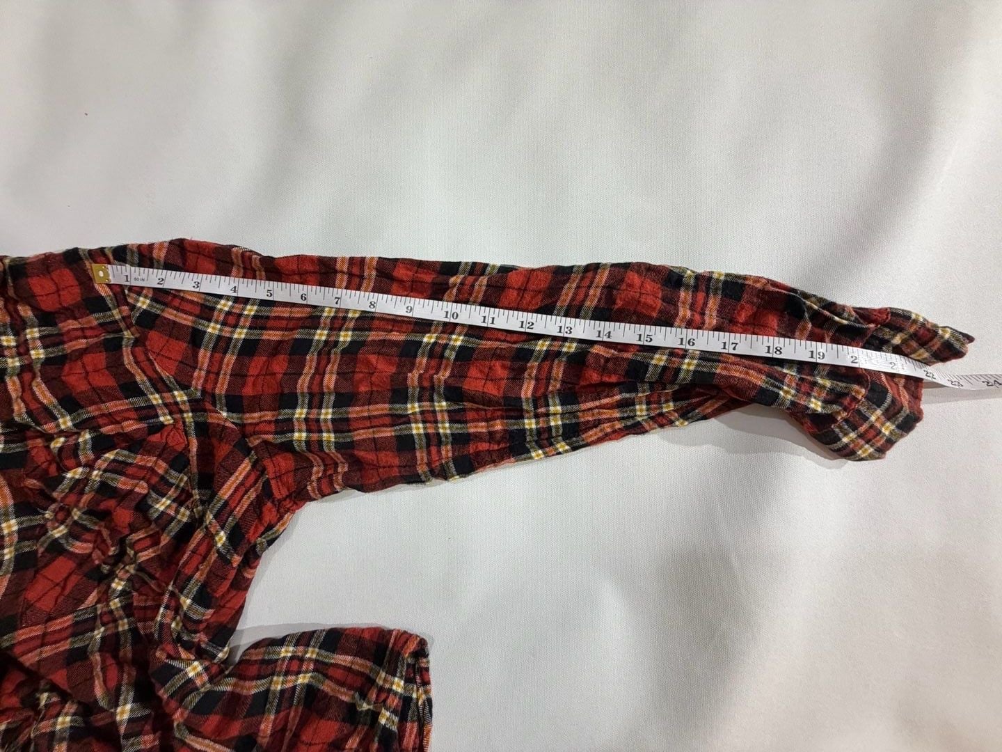 Time and Tru Red Plaid Button Up Flannel Shirt Size XL 16-18 8