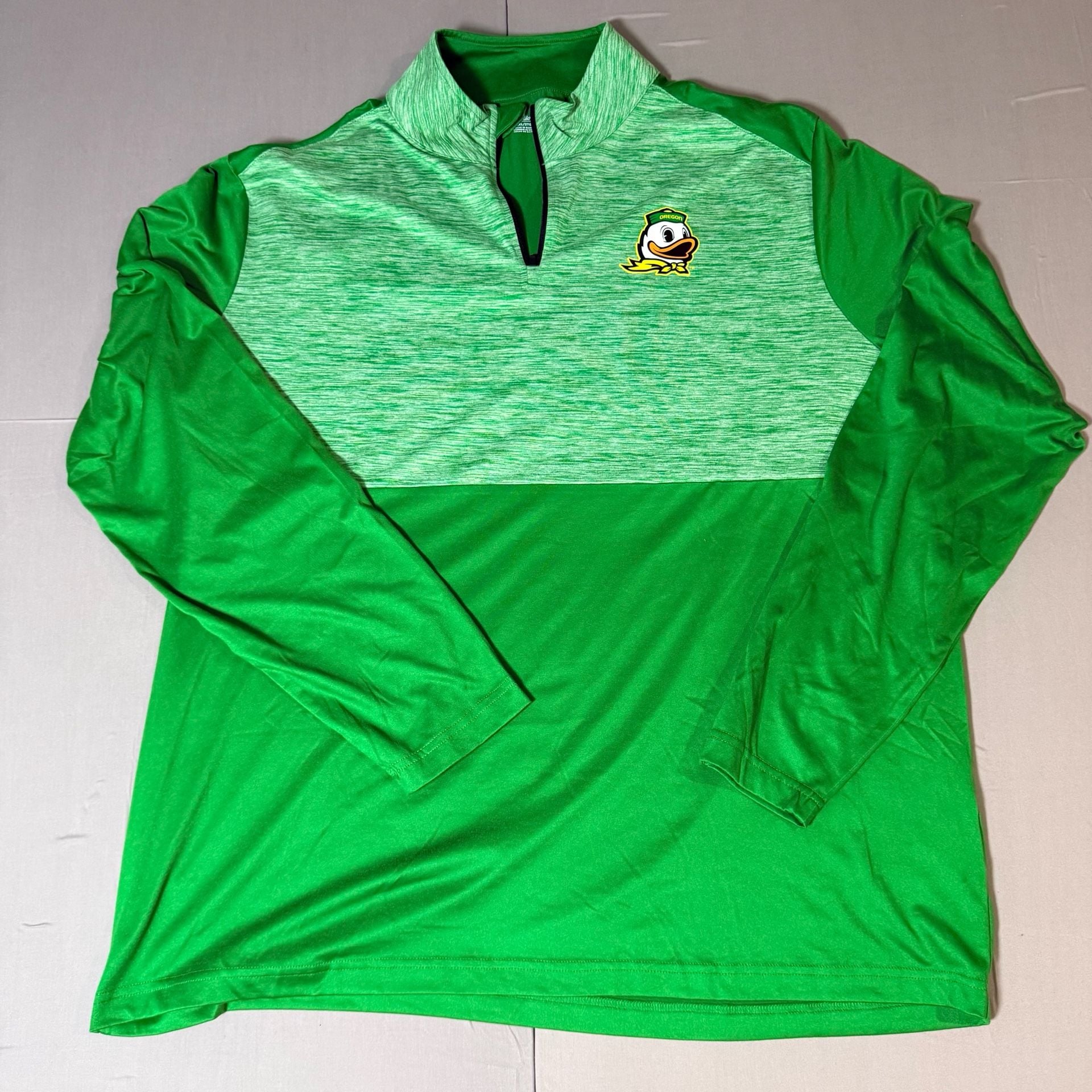 Captivating Oregon Ducks Quarter-Zip Pullover Size 2XL Green 2