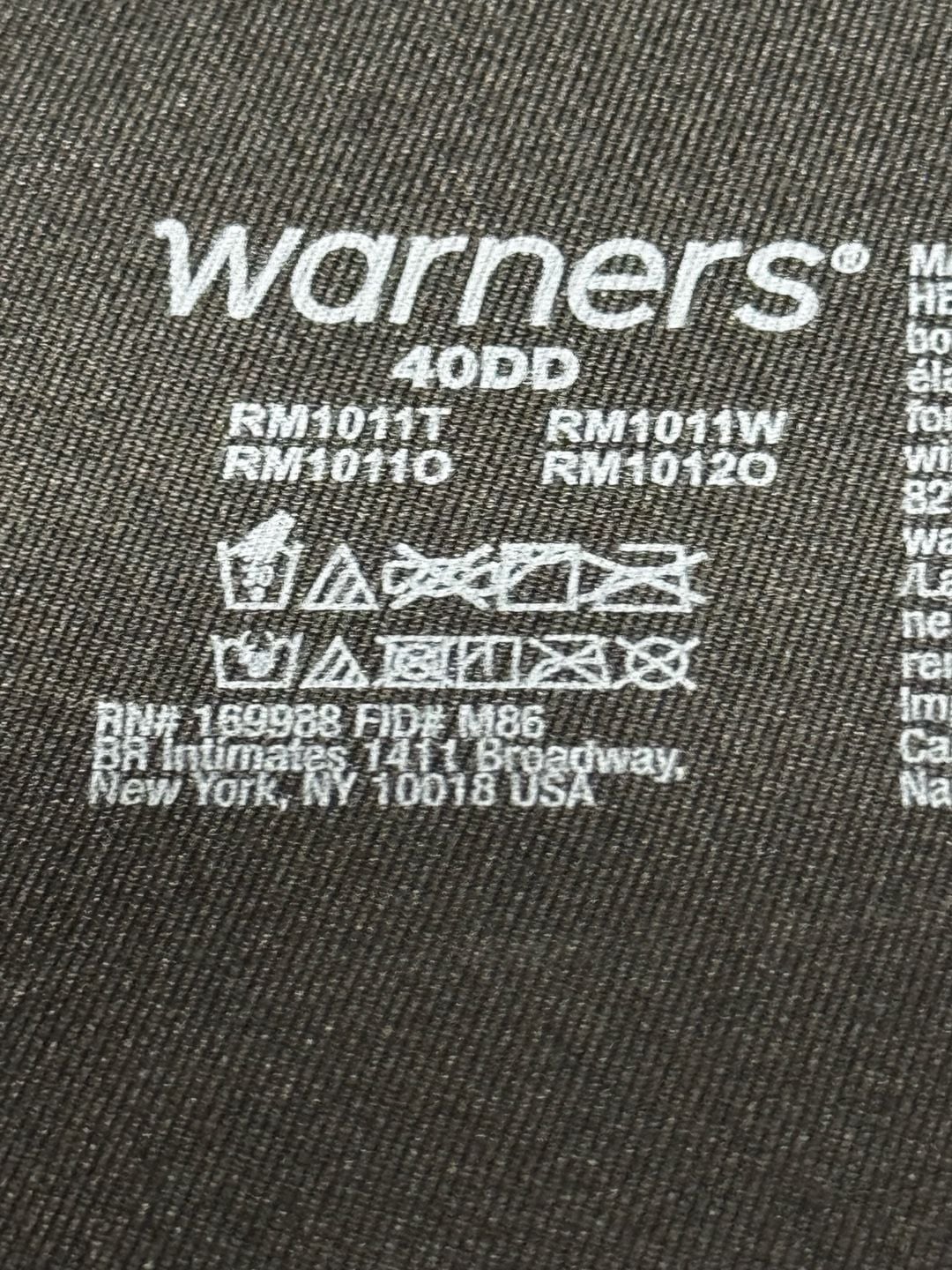 WU66 Size 40DD Warners Wireless Smooth Comfort Bra Black NWOT 4