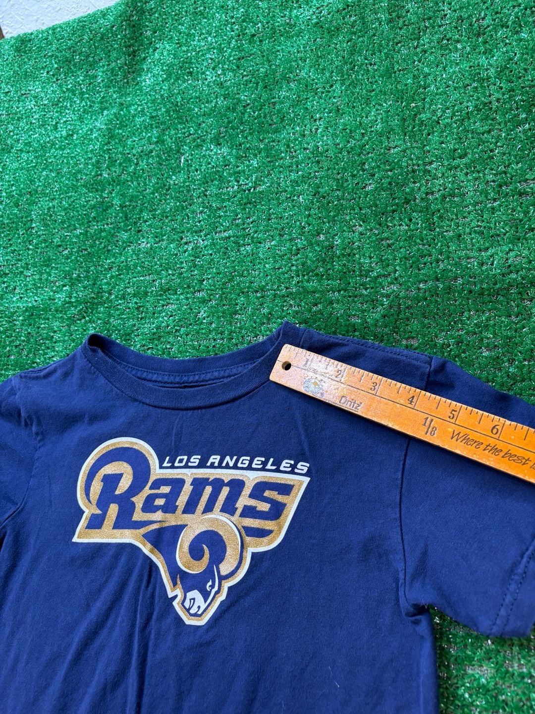 NFL Los Angeles Rams T-Shirt Size 5/6 Blue Cotton Graphic Football Tee 10
