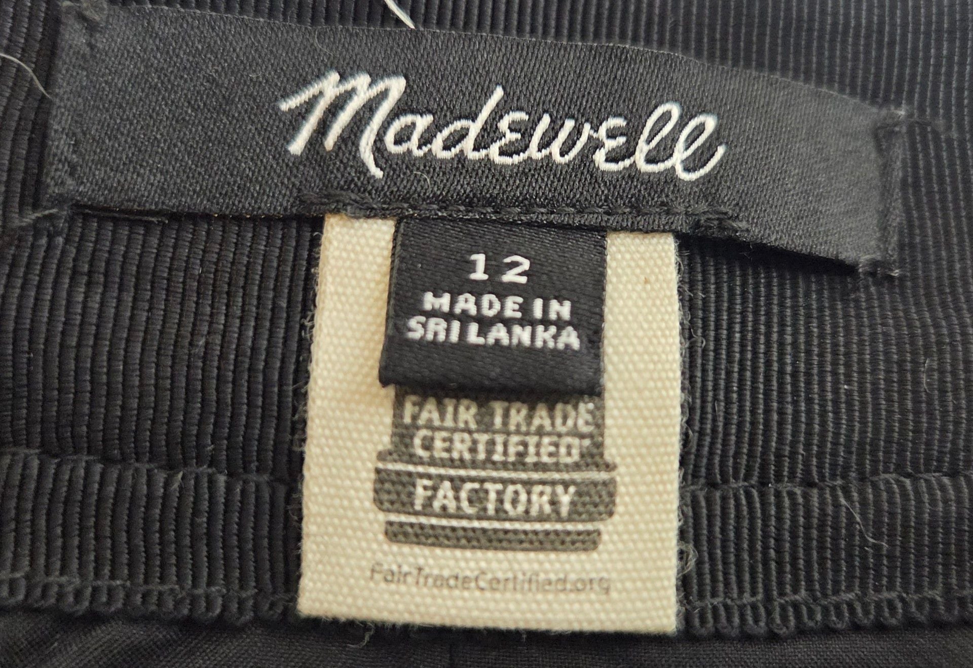 Madewell Geometric Button Front Wool Blend Skirt Size 12 5