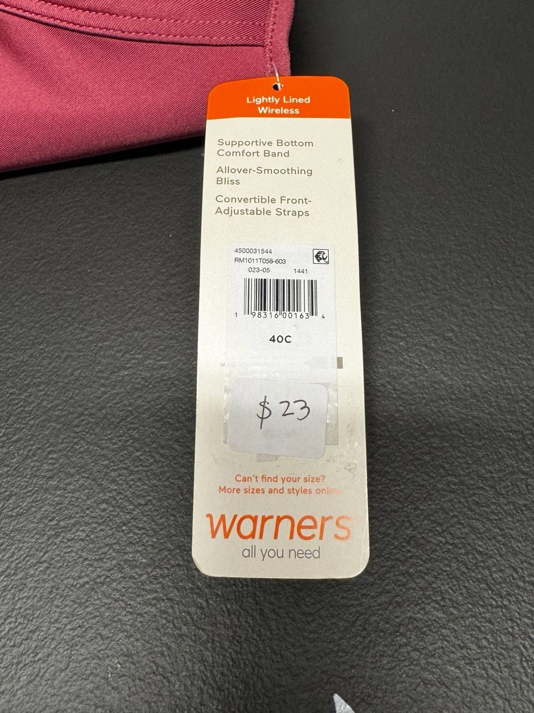 WU67 Size 40C Warners Wireless Convertible Comfort Bra nwt 6