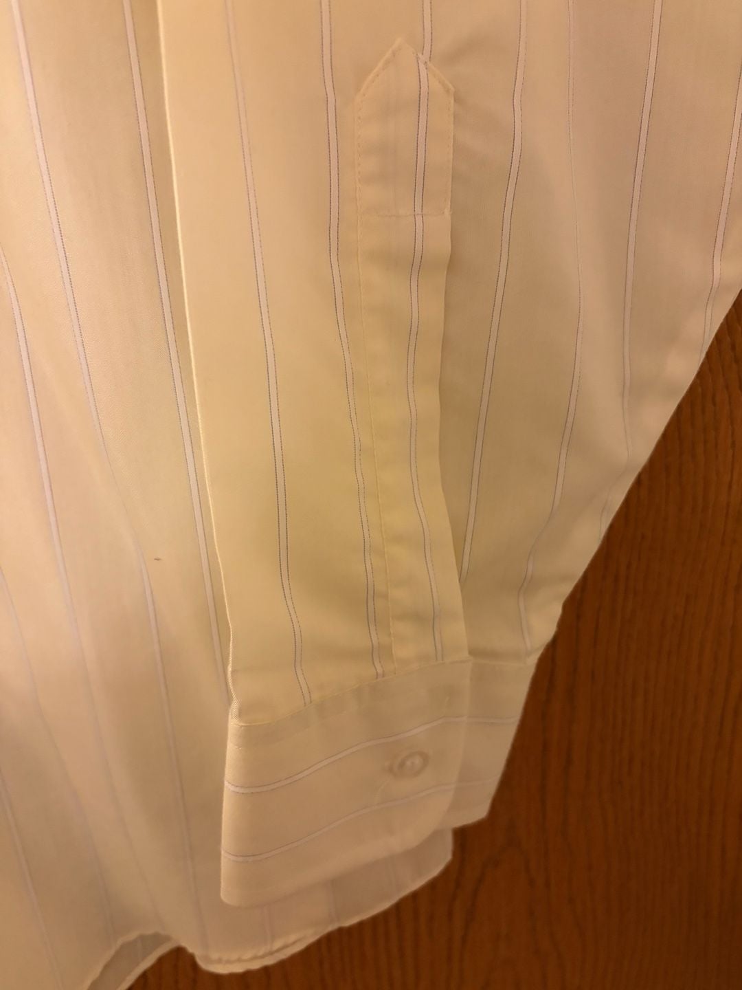 Van Heusen Striped Dress Shirt Size 16-32/33 Yellow Single Needle 5