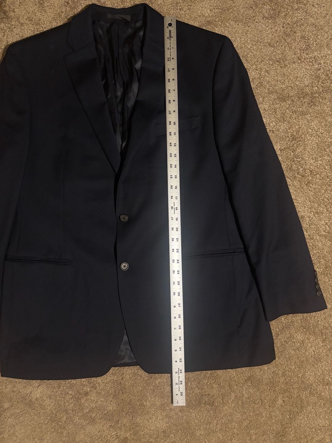 Lauren Ralph Lauren Suit Jacket Blazer Men's 46L Black 100% Wool 2-Button
Coat 6