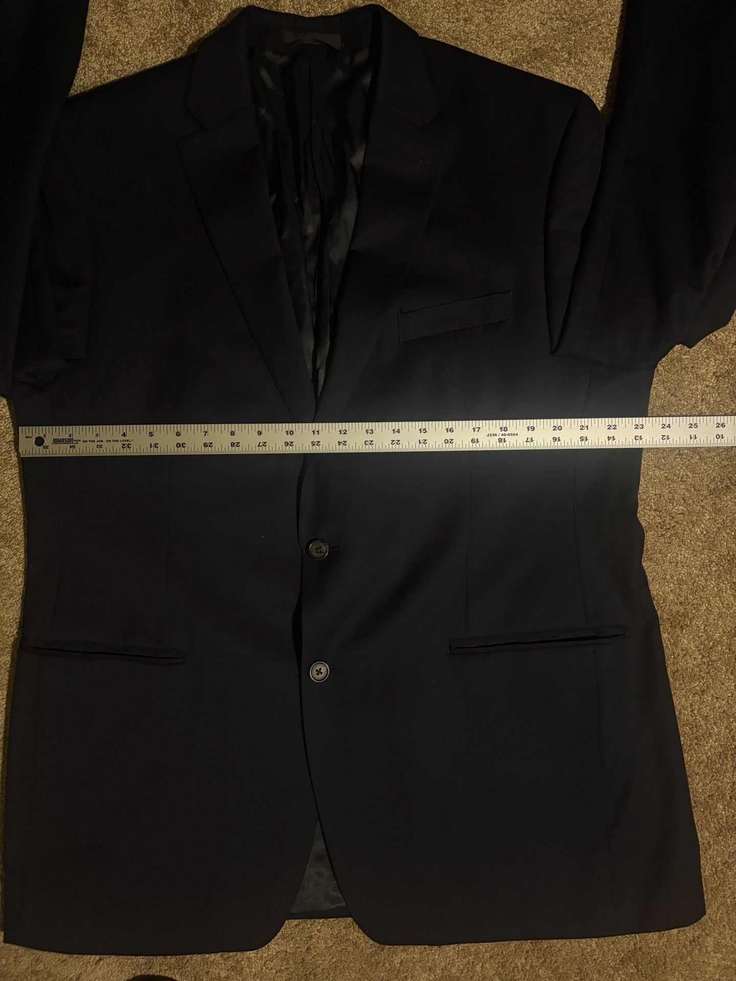 Lauren Ralph Lauren Suit Jacket Blazer Men's 46L Black 100% Wool 2-Button
Coat 7