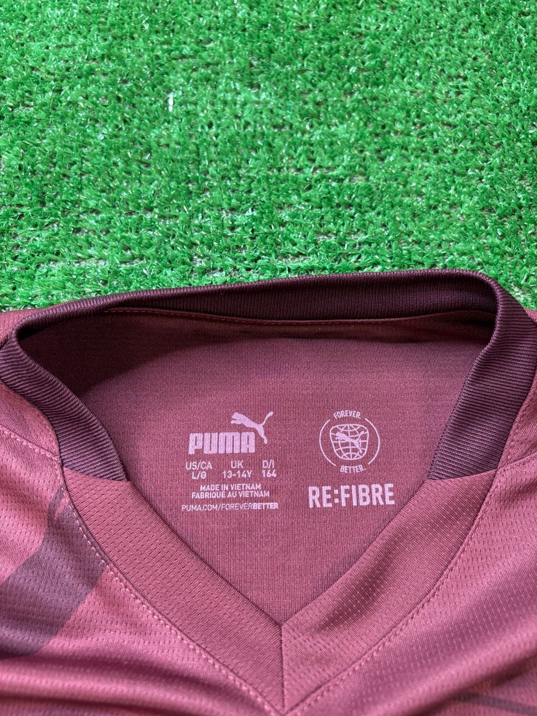 Puma Manchester City 24-25 Third Soccer Jersey Size 13-14Y Maroon Gold 10