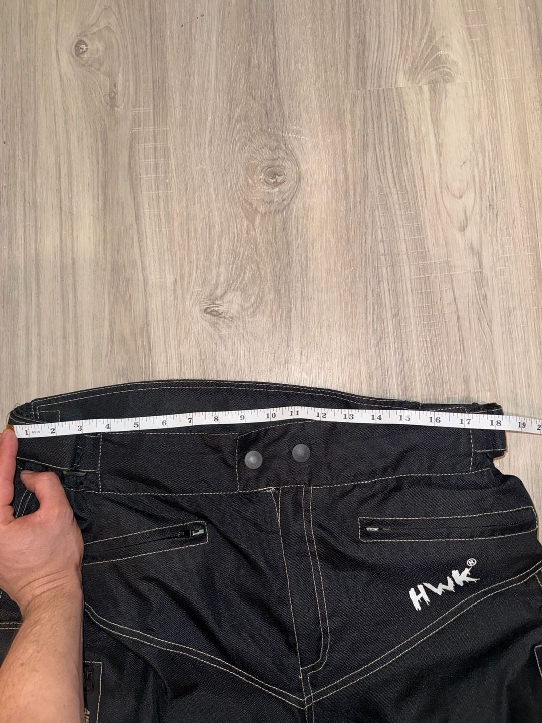 HWK Motorcycle Riding Pants Size XL Black Armored Touring Cordura Fabric 12