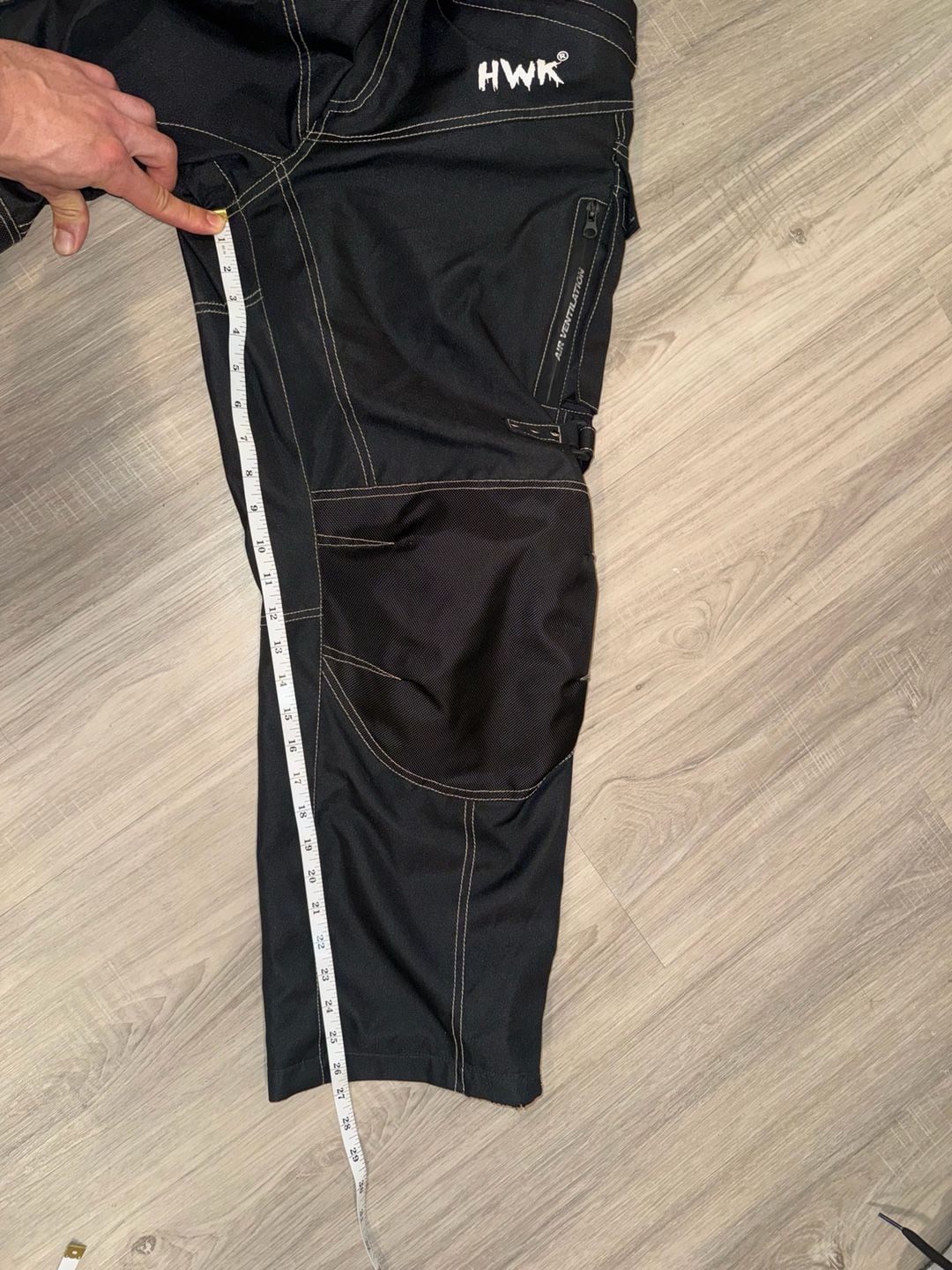 HWK Motorcycle Riding Pants Size XL Black Armored Touring Cordura Fabric 13