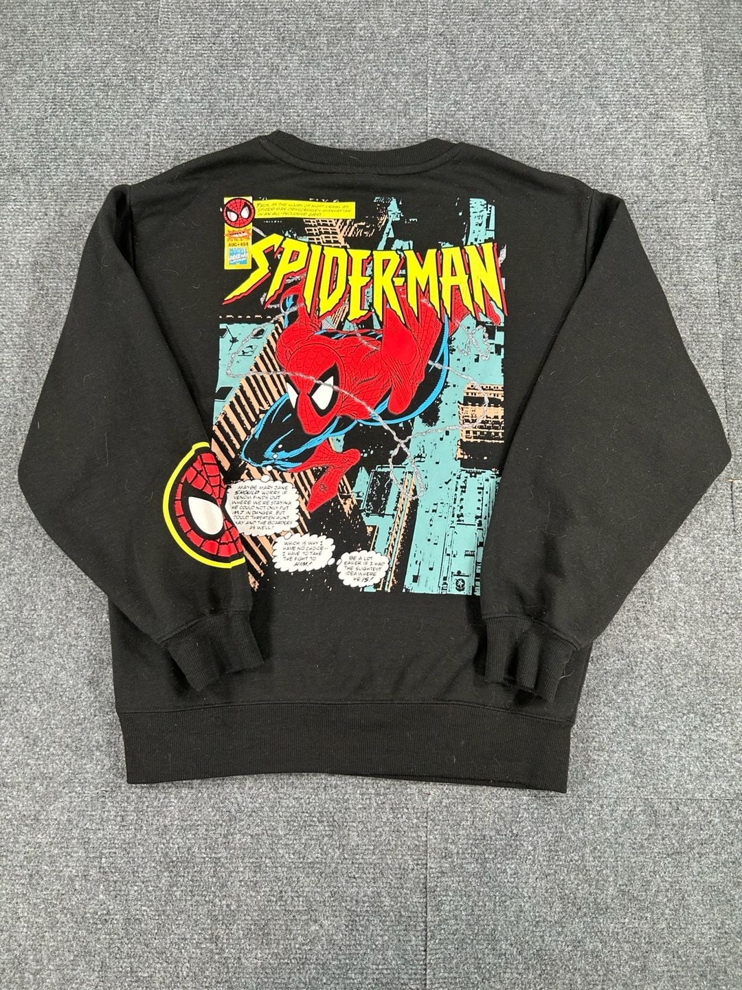 Marvel Spider-Man Sweatshirt Size M Black Graphic Crewneck 9