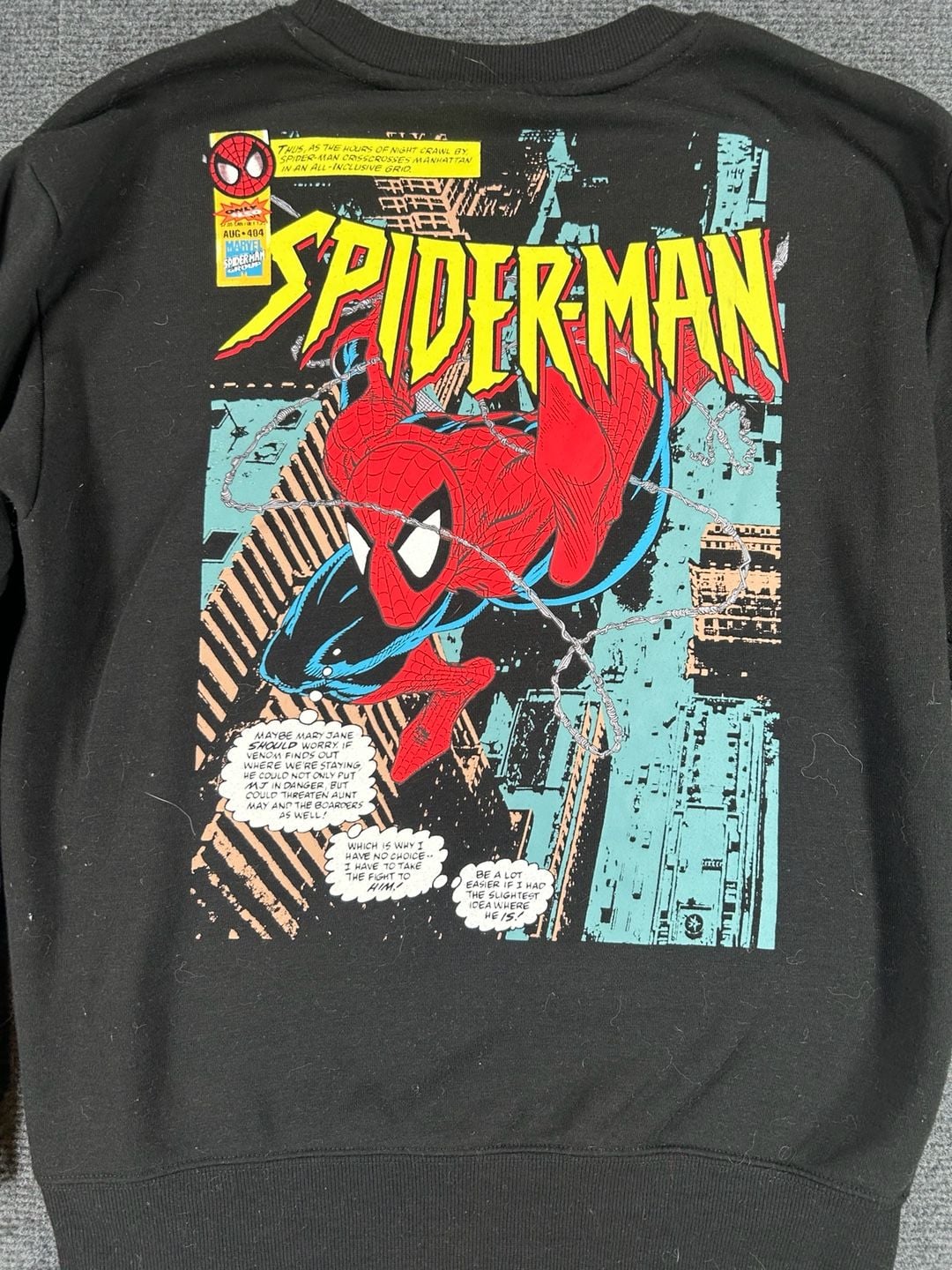 Marvel Spider-Man Sweatshirt Size M Black Graphic Crewneck 10