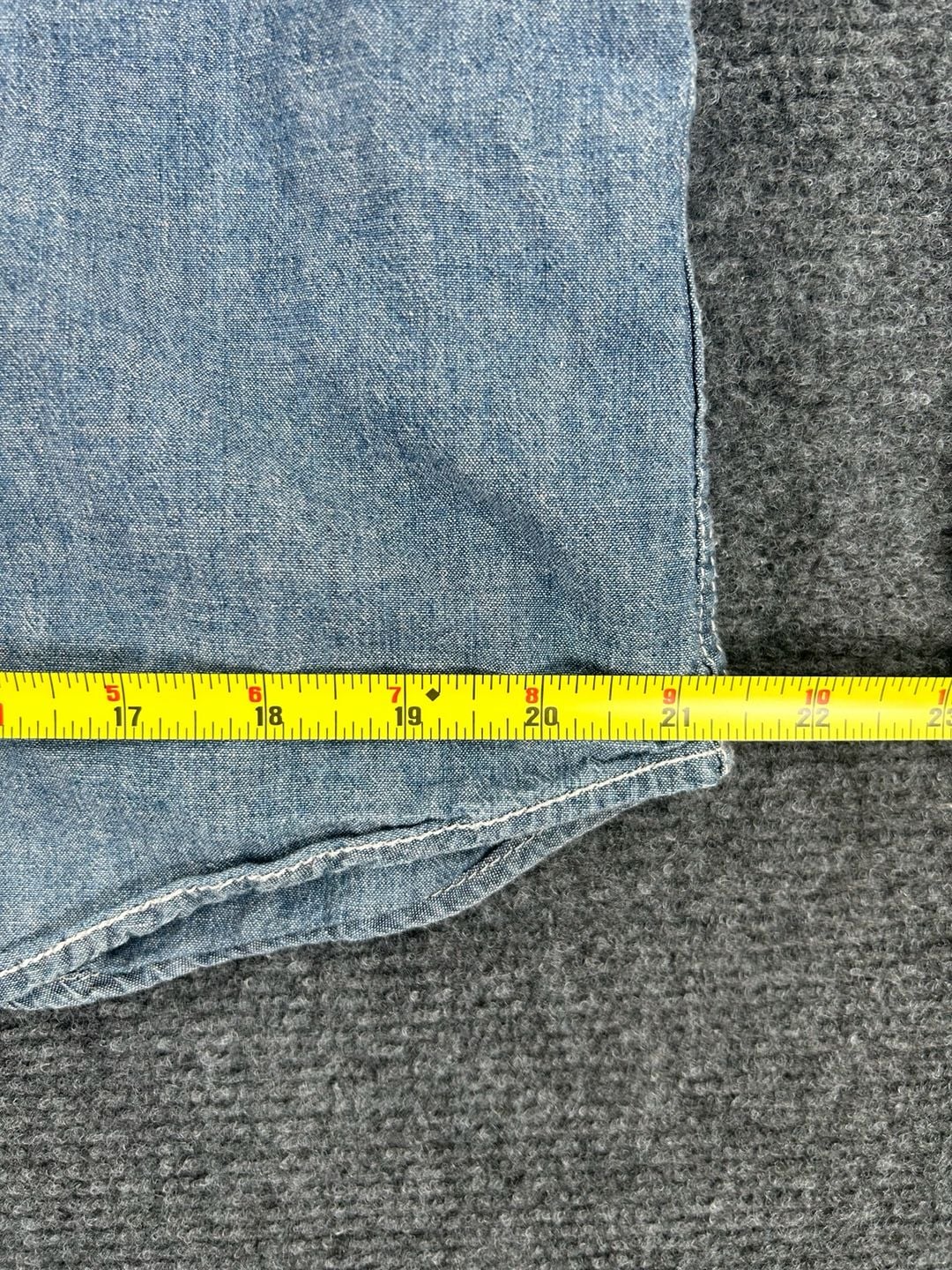 Converse One Star Chambray Work Shirt Size L Blue Long Sleeve 8