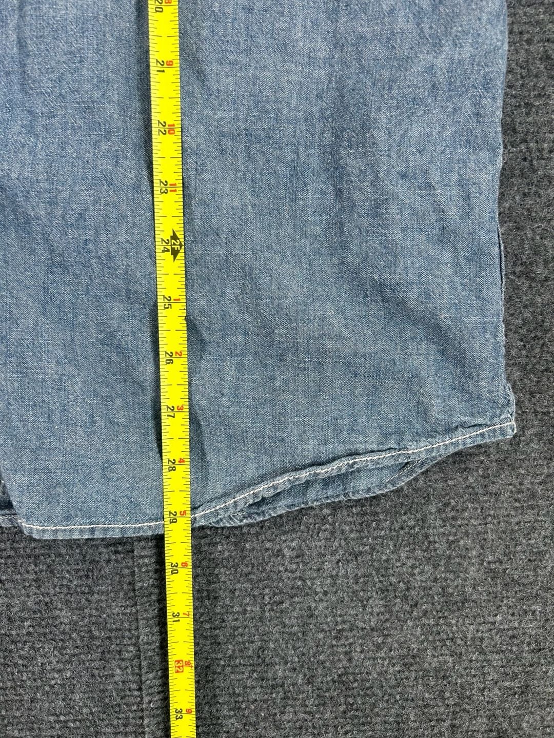 Converse One Star Chambray Work Shirt Size L Blue Long Sleeve 9
