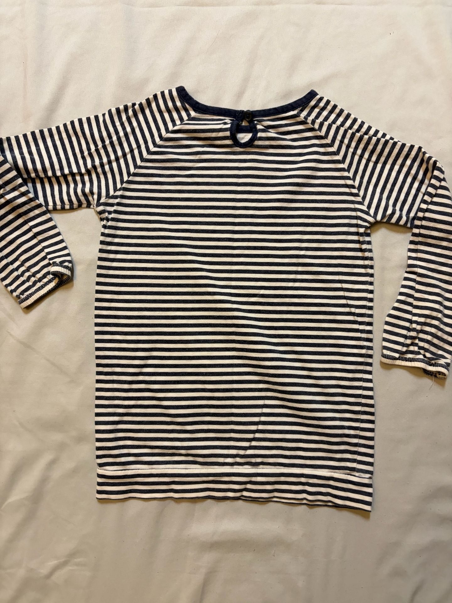 OshKosh B'gosh Striped Top Size 5T Blue White Pink Embroidered 6