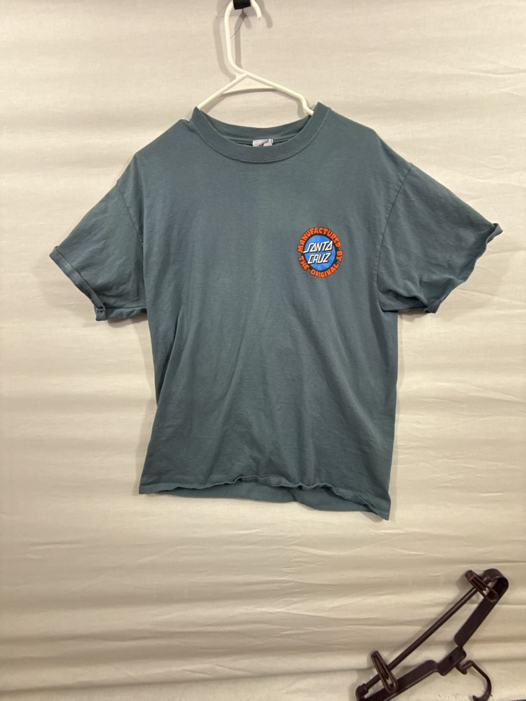 Santa Cruz T-Shirt Size L Blue Cotton Graphic Skate Logo 2