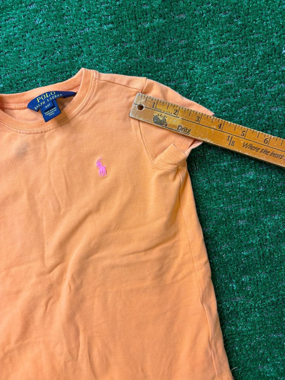 Polo Ralph Lauren T-Shirt Size 3T Orange Short Sleeve Logo 7