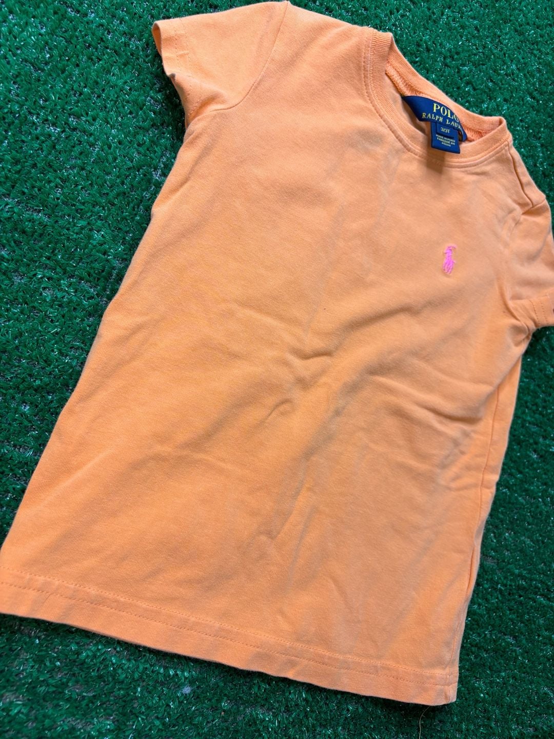 Polo Ralph Lauren T-Shirt Size 3T Orange Short Sleeve Logo 8
