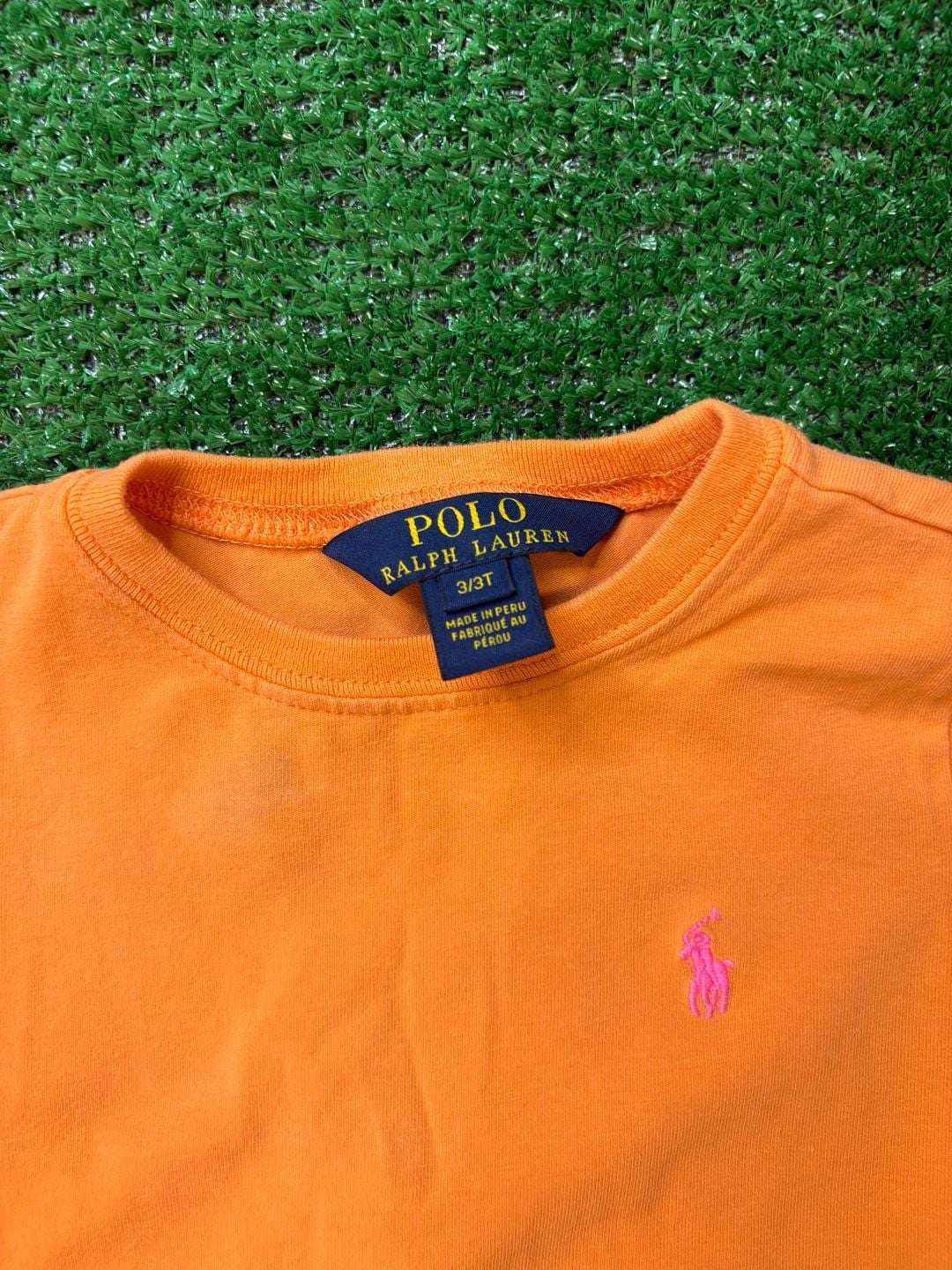 Polo Ralph Lauren T-Shirt Size 3T Orange Short Sleeve Logo 9