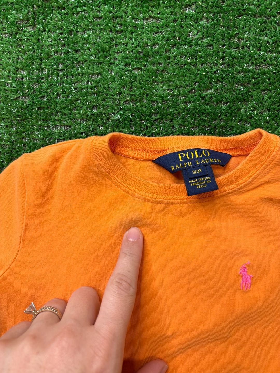 Polo Ralph Lauren T-Shirt Size 3T Orange Short Sleeve Logo 10