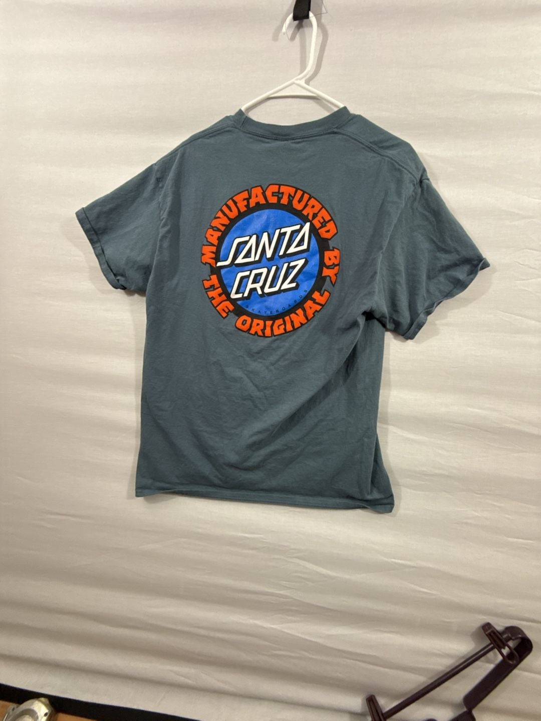 Santa Cruz T-Shirt Size L Blue Cotton Graphic Skate Logo 4