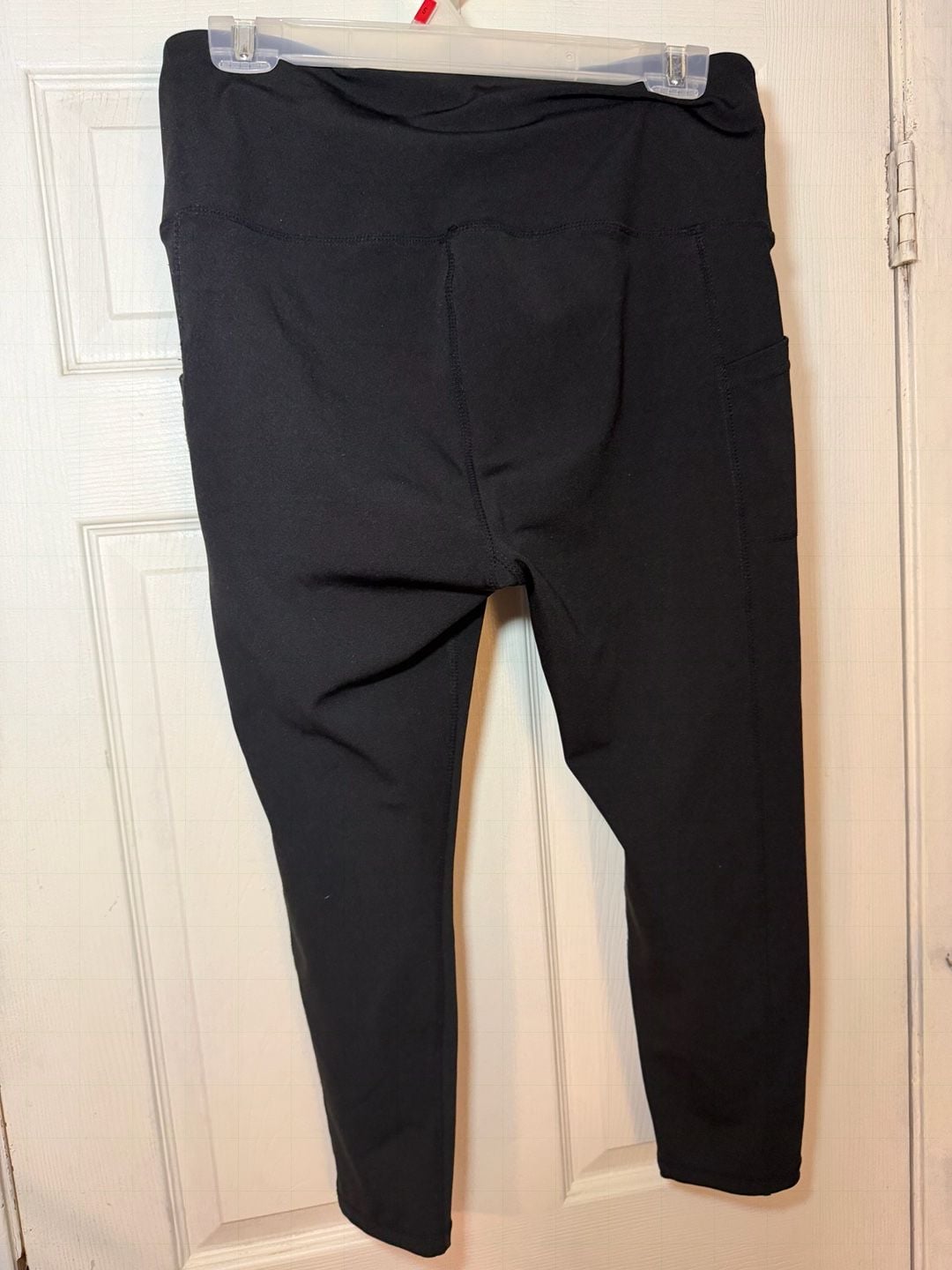 Ebb & Flow Leggings Size L Black High Waisted Pockets 9