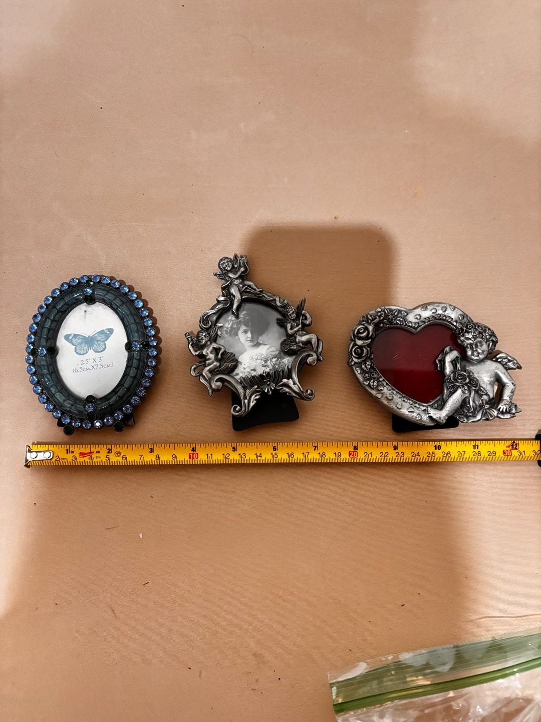 Lot Of 3 Vintage Ornate Miniature Picture Frames 5