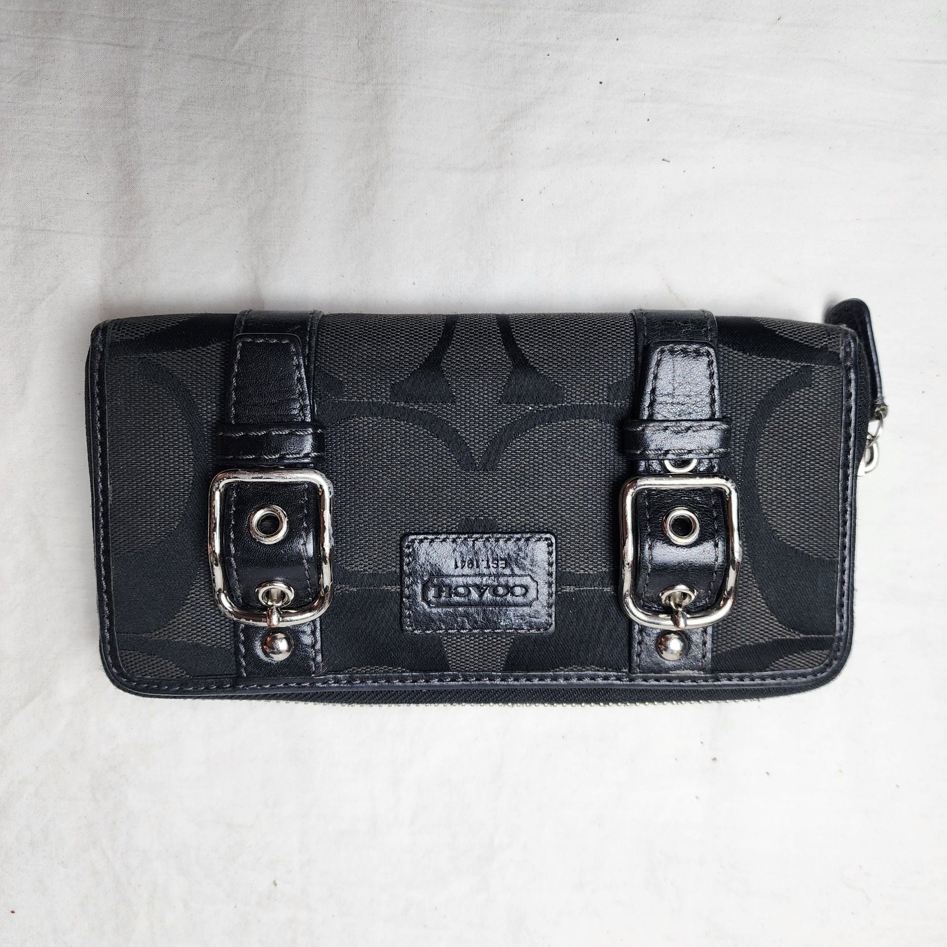 Coach Signature Hamptons Turnlock Satchel and Wallet Set Black 12