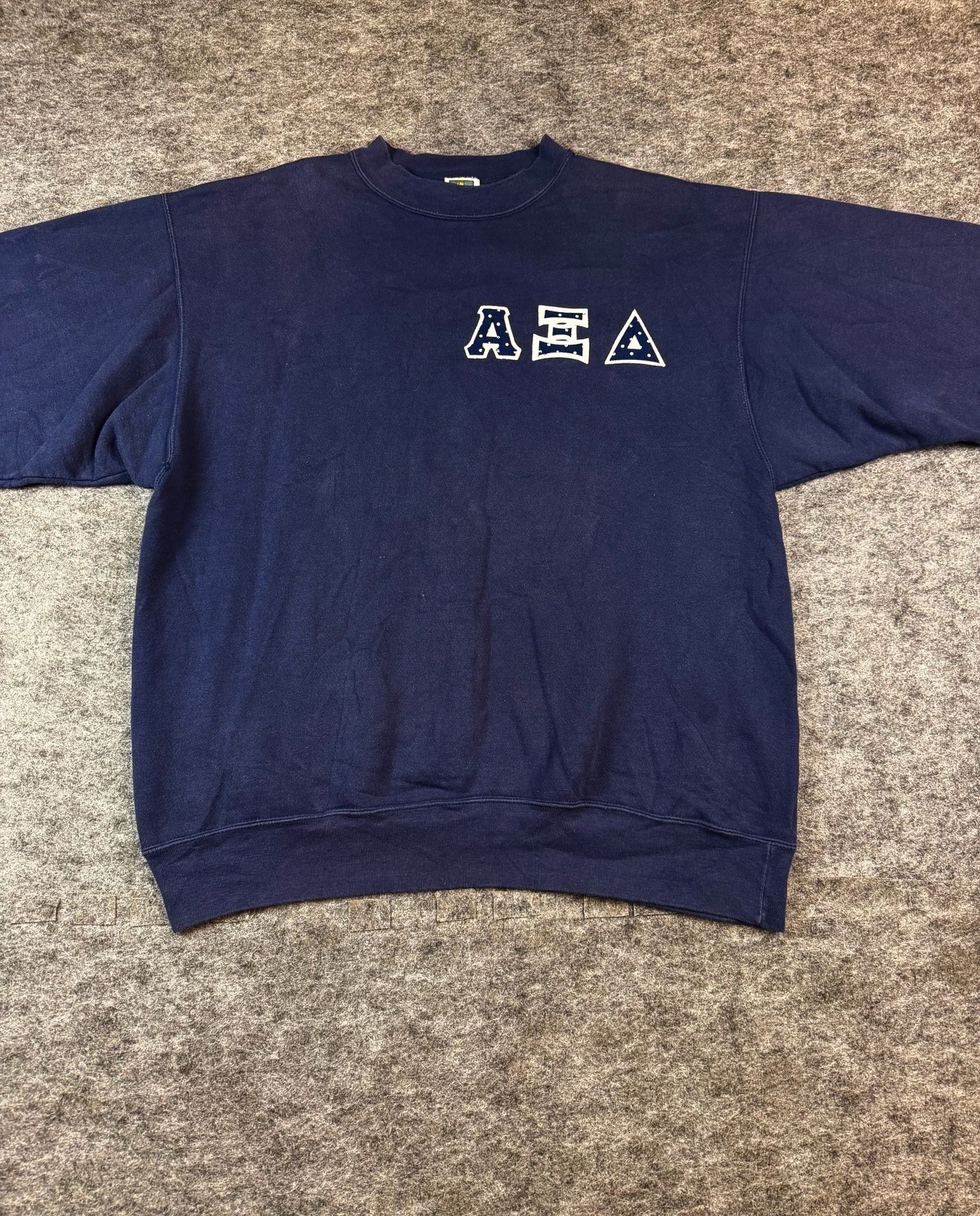Vintage Cotton Deluxe Alpha Xi Delta Sweatshirt Size XL Navy Blue Sorority 7