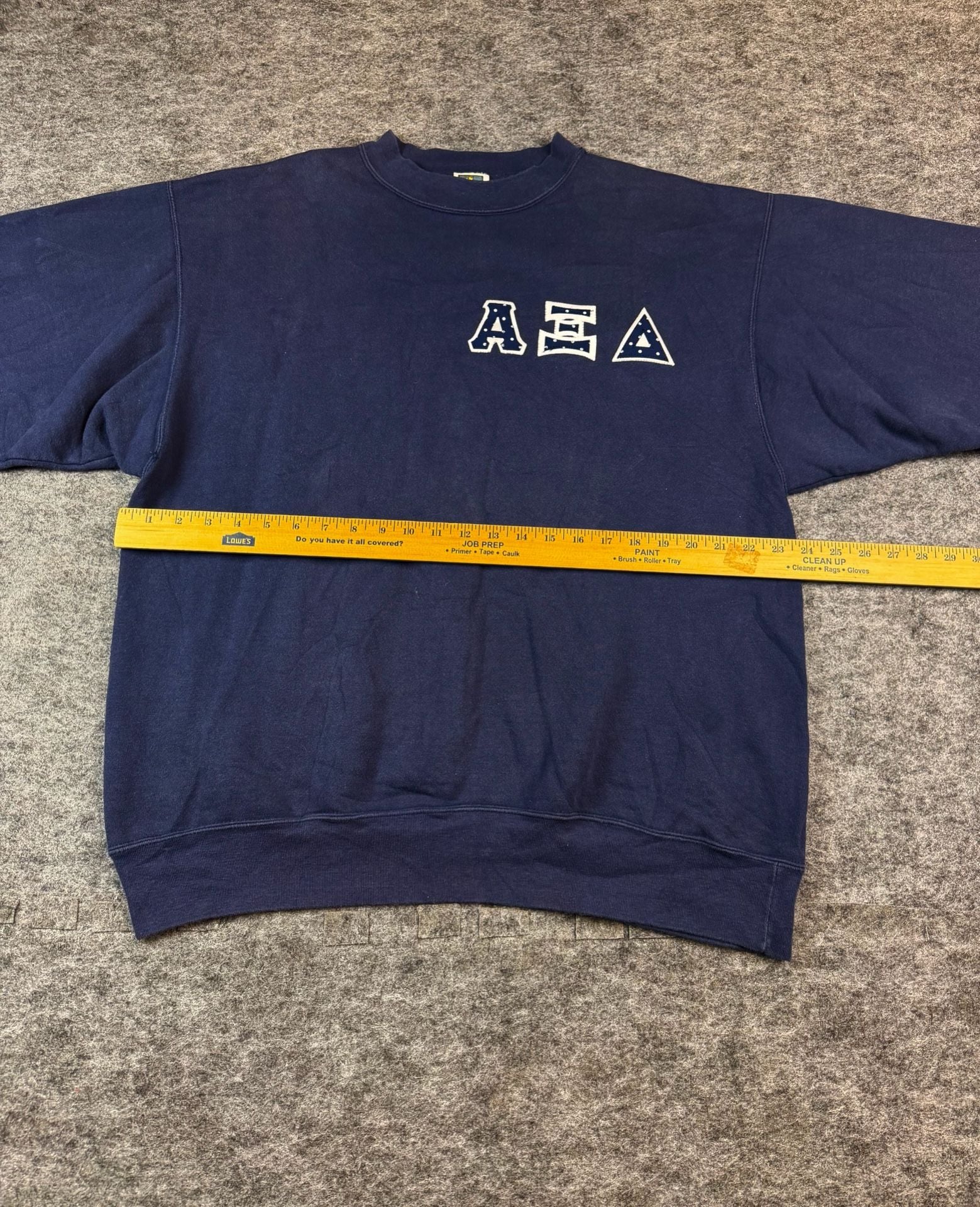 Vintage Cotton Deluxe Alpha Xi Delta Sweatshirt Size XL Navy Blue Sorority 8