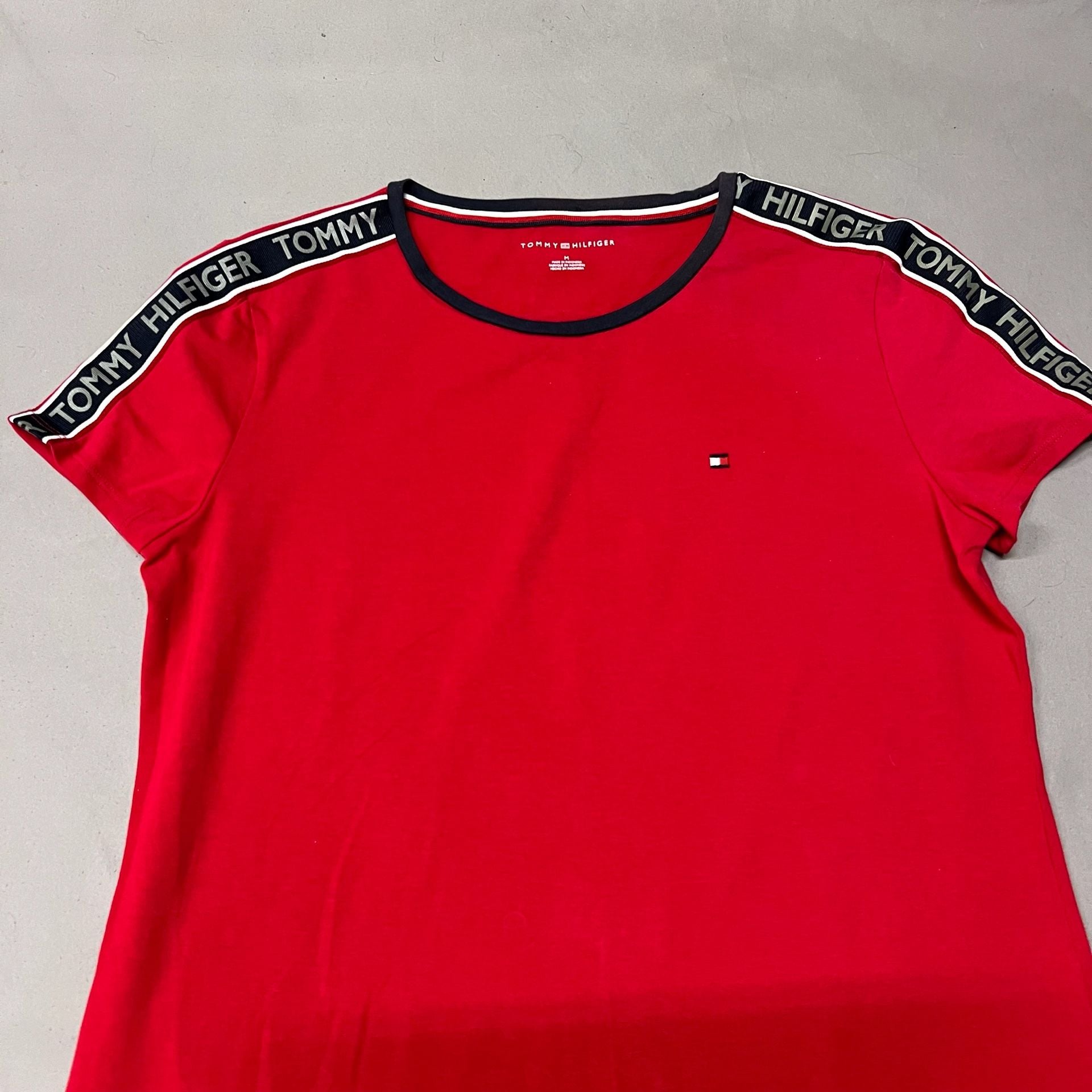 Tommy Hilfiger Logo Tape T-Shirt Dress Size M Red Cotton 4